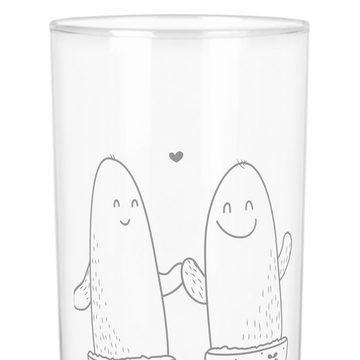Mr. & Mrs. Panda Glas 400 ml Kaktus Liebe - Transparent - Geschenk, Freundschaft, Liebesbot, Premium Glas, Lasergravur