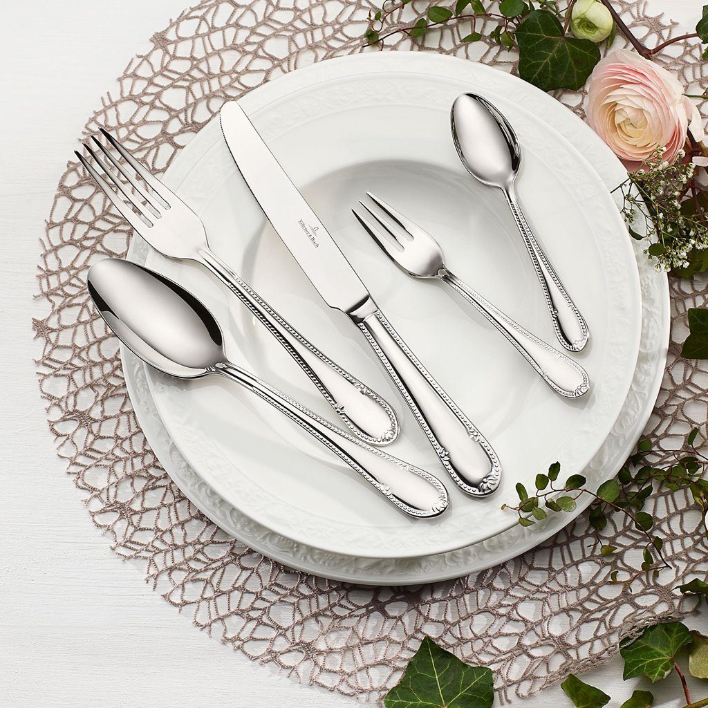 Villeroy & Boch Besteck-Set Mademoiselle Tafelbesteck 30-teilig für 6 Personen (30-tlg), 6 Personen, Edelstahl, Edelstahl, 30 Stck, spülmaschinenfest