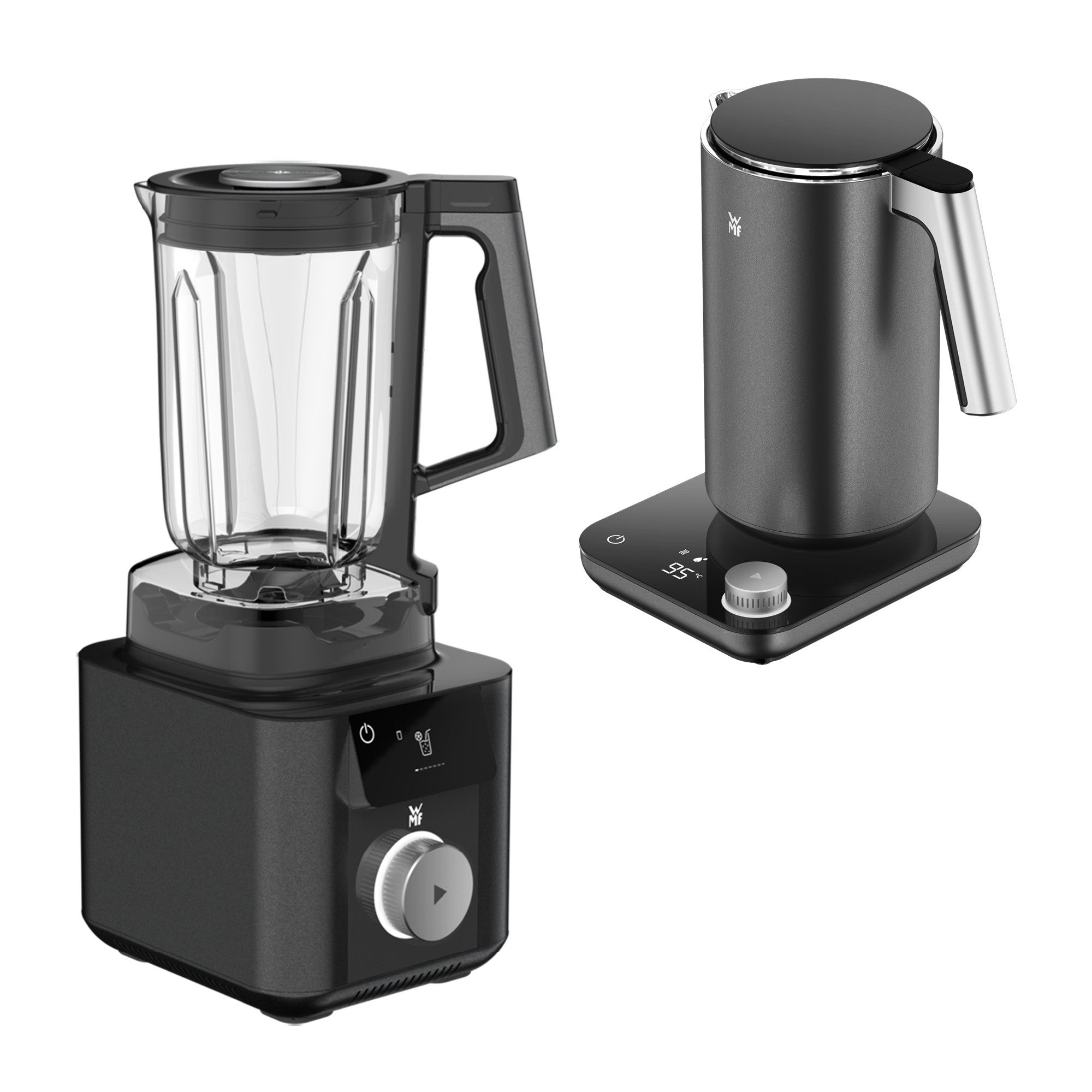 WMF Елктрочайники und Hochleistungsmixer Set 2-teilig Master Series, Елктрочайники doppelwandig, 1,3l, Standmixer mit Mixbehälter 1,75l