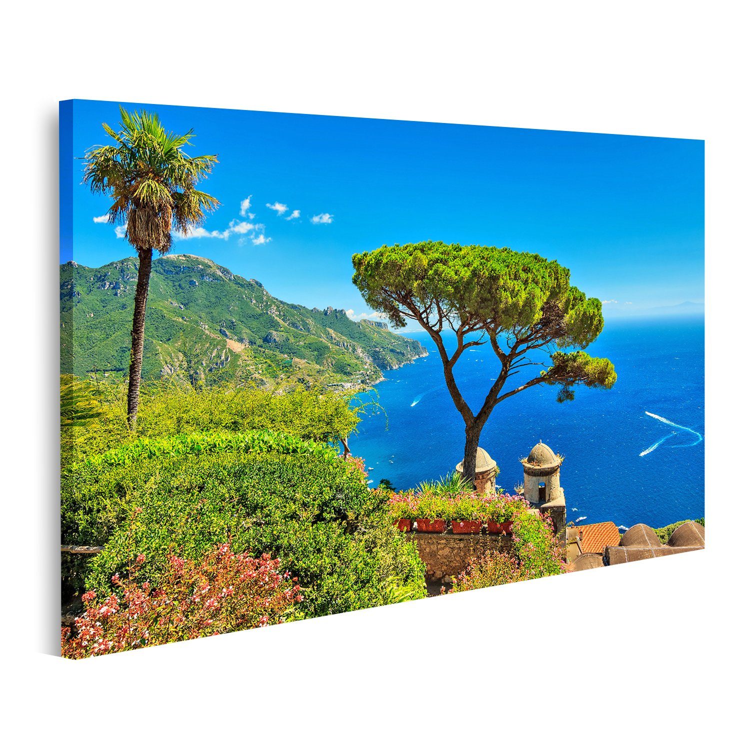 Leinwandbild Bild auf Leinwand Schöne Blumen Und Wundervolle Gartenterrasse Der Vil