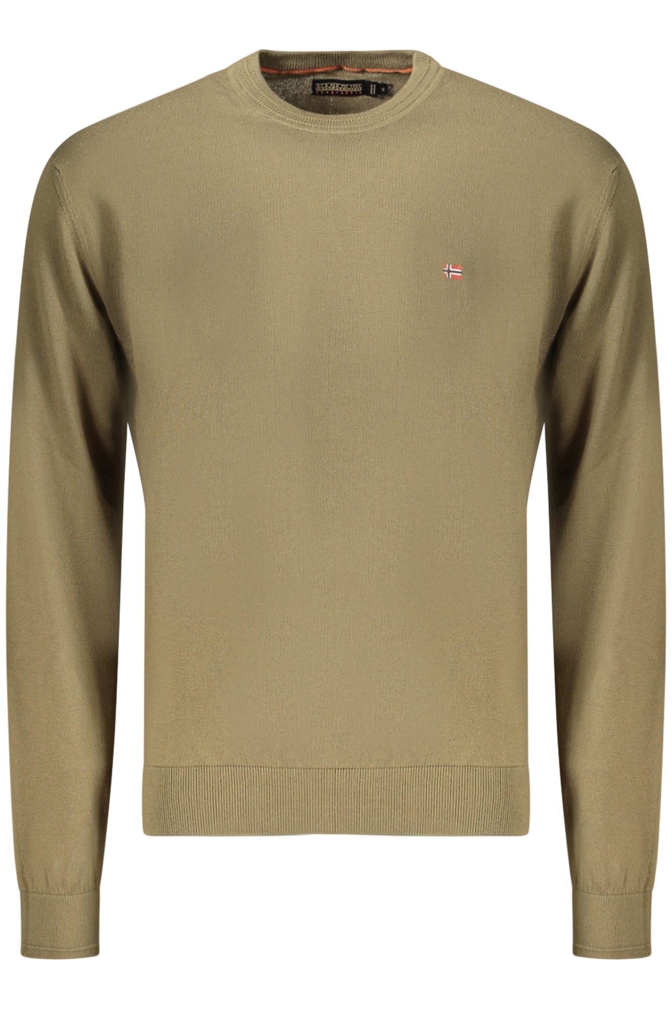 Napapijri Strickpullover Grüner Herren Pullover: Lässiges Langarmshirt mit Stickerei-Details