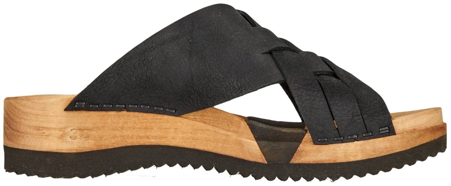 Clog Sandal Sanita Black Flex Wood Sanita Sport Salto