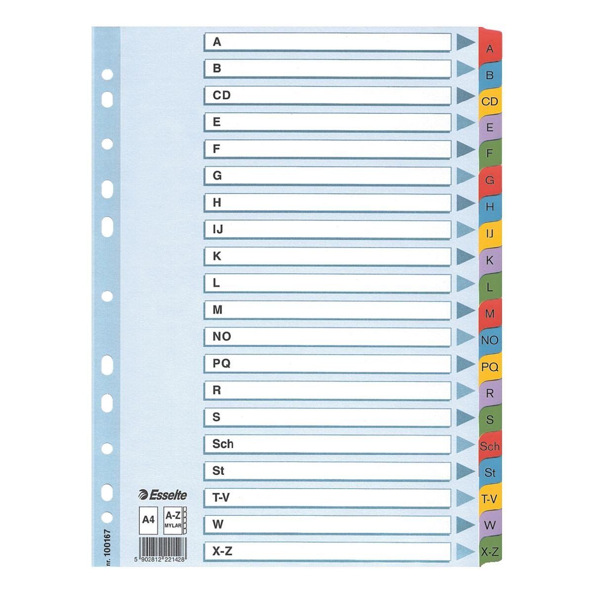 ESSELTE Aktenordner, Register A-Z, DIN A4, 20-tlg. Karton
