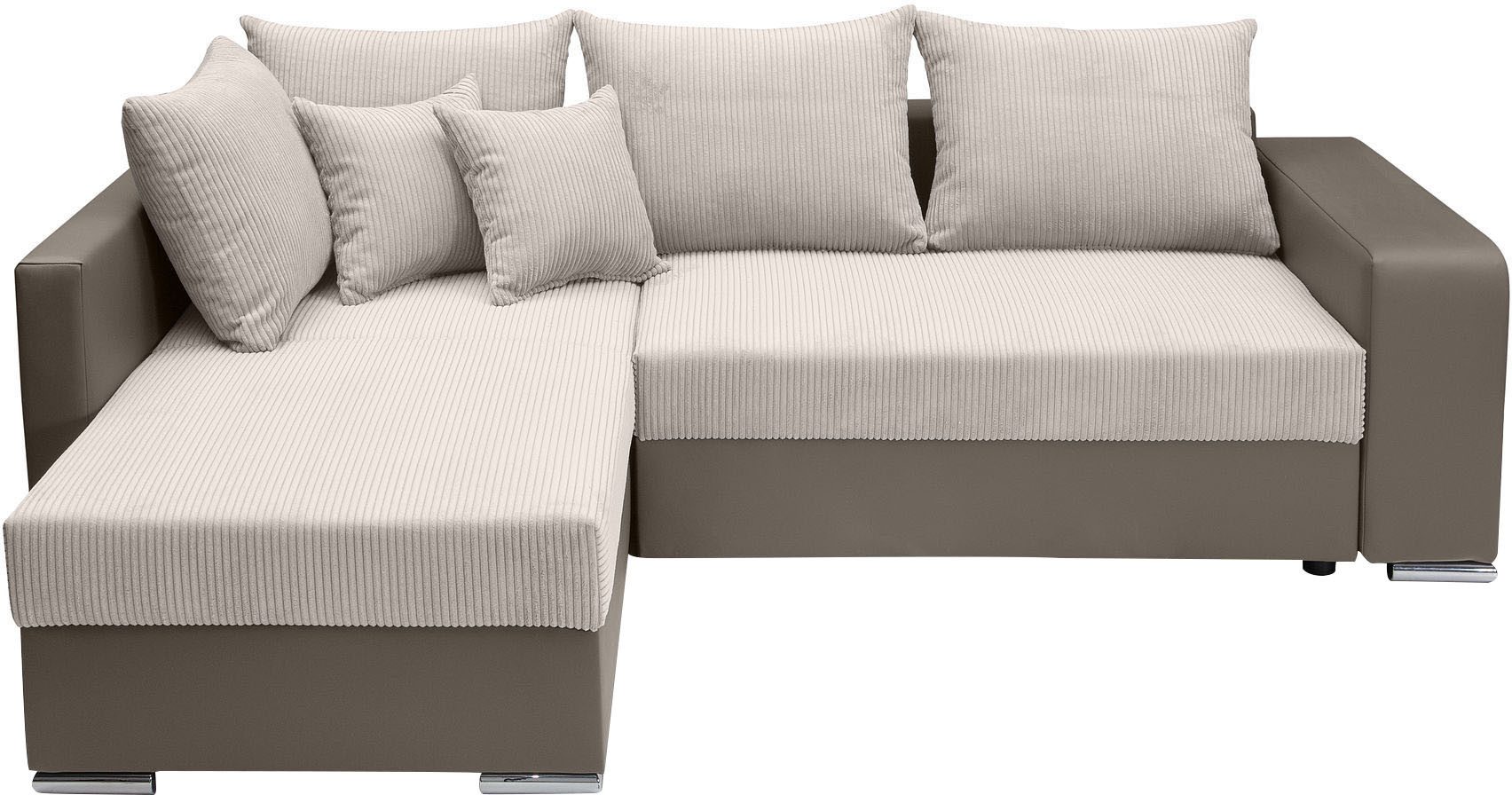 COLLECTION AB Ecksofa "John L-Form", Regalarmlehne,Bettfunktion,Bettkasten, günstig online kaufen