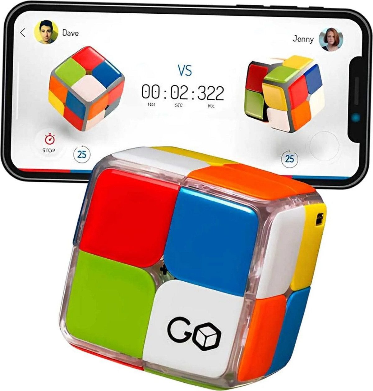 fangocur GmbH 3D-Puzzle GoCube 2x2 Der erste 2x2 verbundene Würfel Kostenlos App-fähig 5+, Puzzleteile