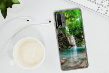 MuchoWow Handyhülle Dschungel - Wasserfall - Pflanzen - Wasser - Natur, Phone Case, Handyhülle Xiaomi Redmi 9T, Silikon, Schutzhülle