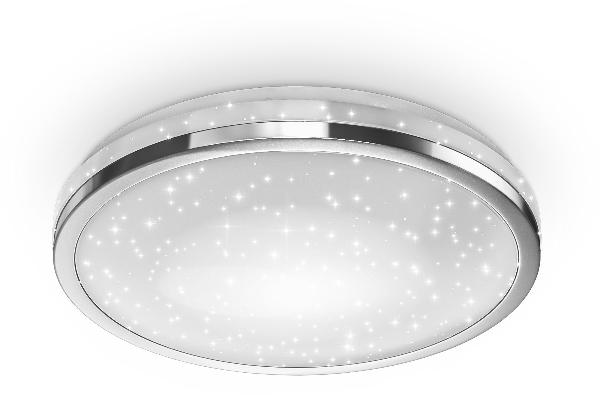 B.K.Licht LED Deckenleuchte, LED fest 1500lm, LED Neutralweiß, neutralweiß Deckenlampe integriert, Platine 15W Sternendekor, mit