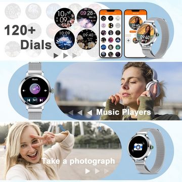 Efolen Damen's Telefonfunktion IP68 Wasserdicht Smartwatch (1,1 Zoll, Android/iOS), mit 110+Sportmodi Pulsuhr SpO2 Schlafmonitor Menstruationszyklus