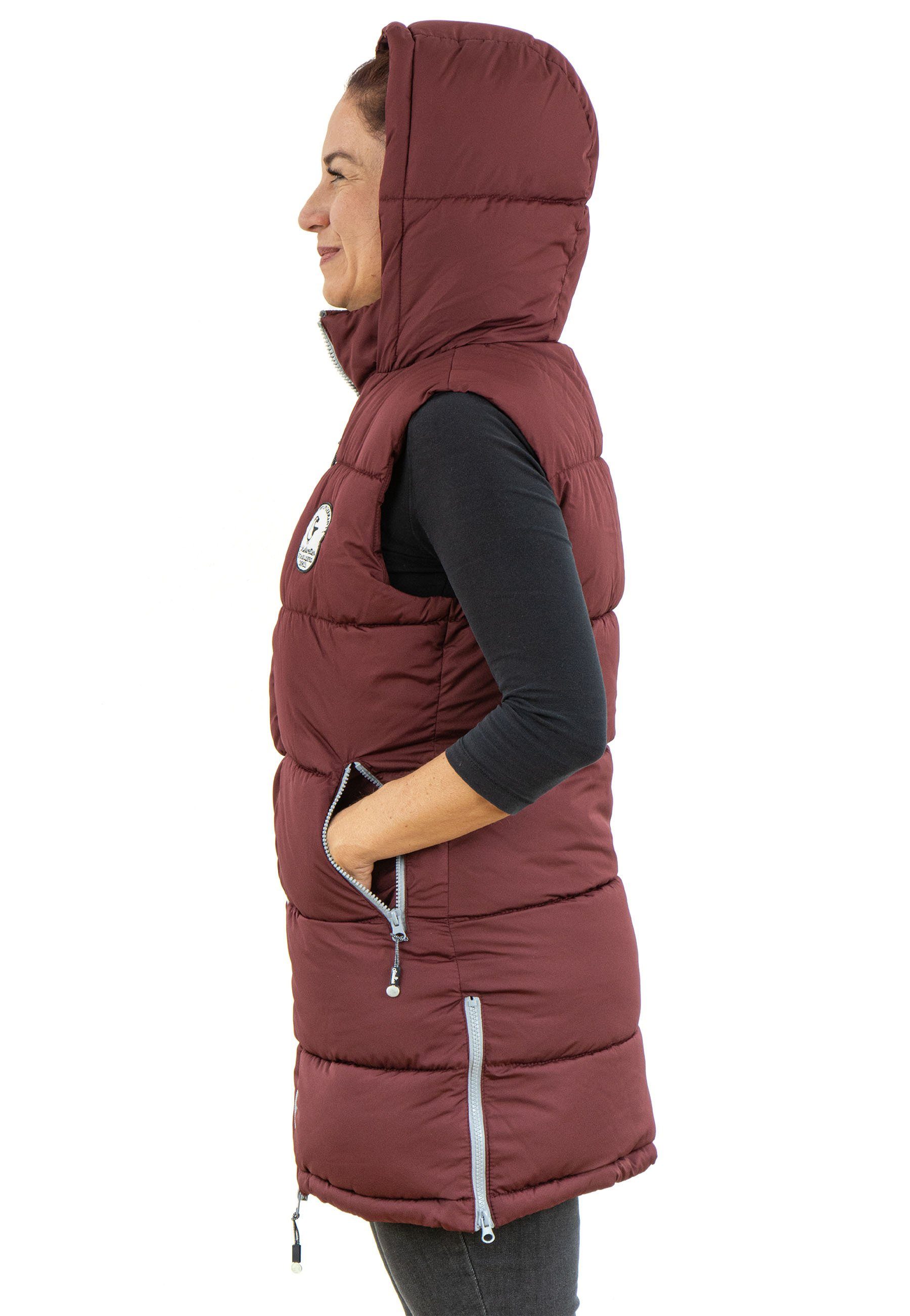 Schietwetter Steppweste chic bordeaux und modisch Damen