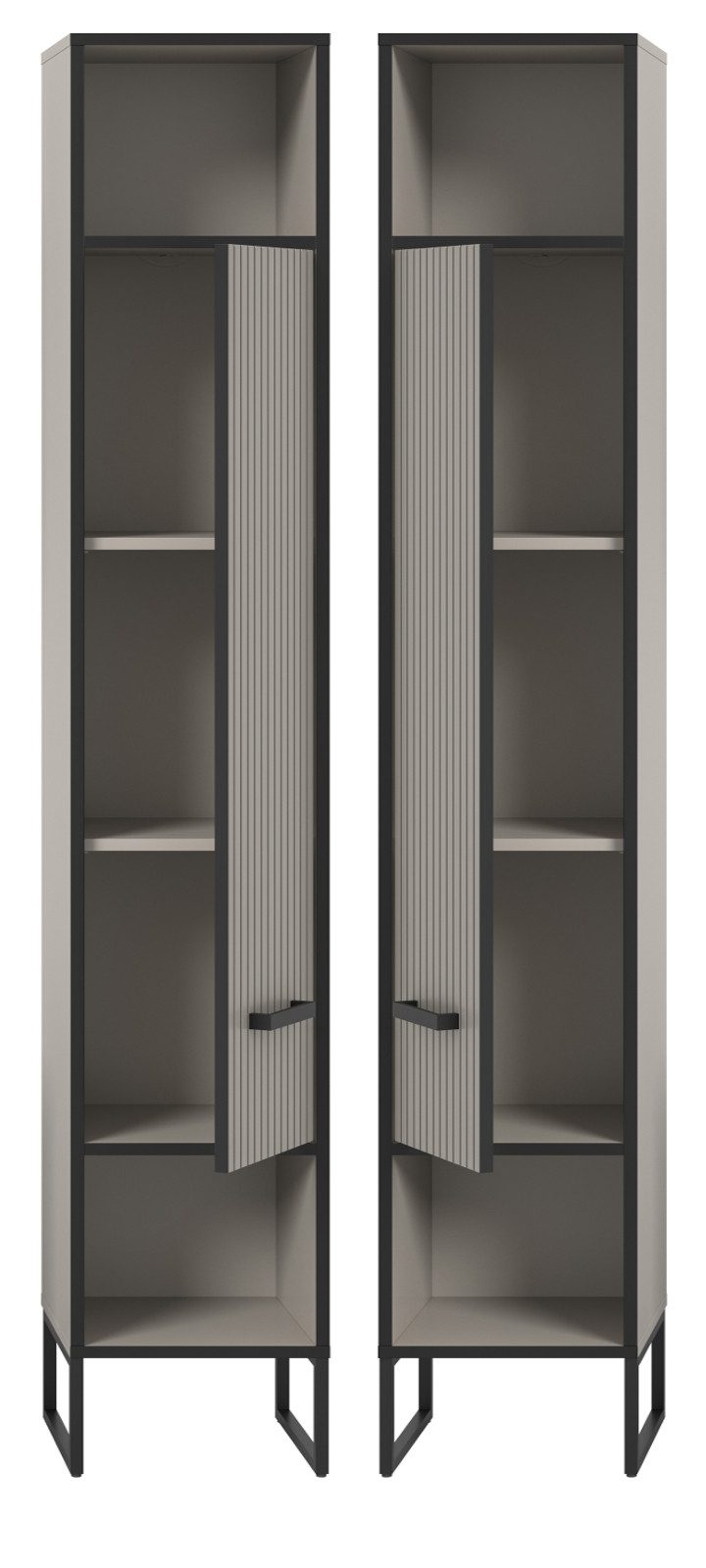 Inn.Furn Hochschrank Scana (Badschrank in Sand mit schwarz, 30 x 192 cm) mi günstig online kaufen