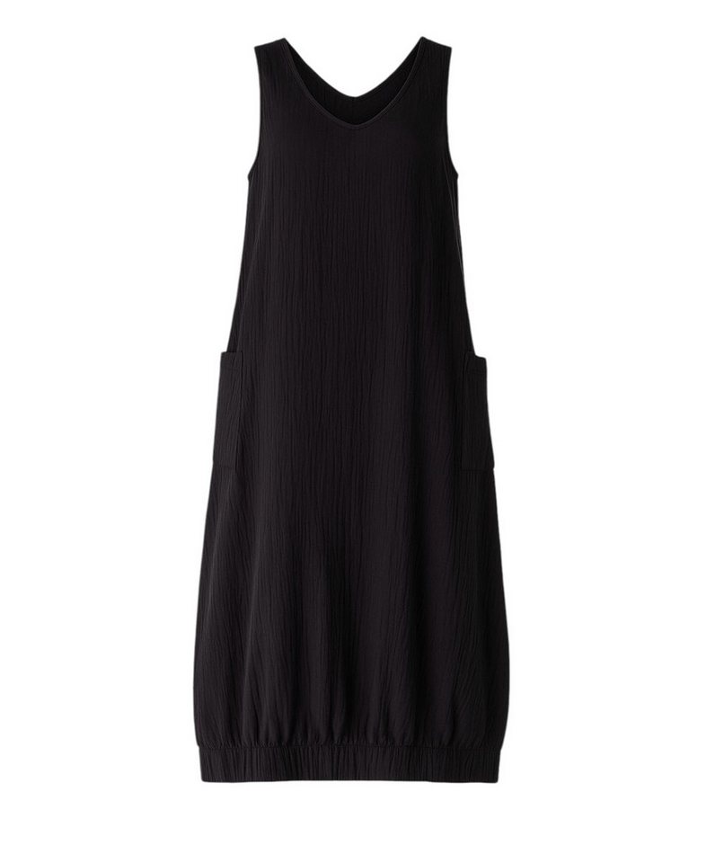 WENOR Sommerkleid Damen Musselin Strandkleid ärmellos 100 % Baumwolle mit Taschen Ballon-Saum, große Taschen, Einheitsgröße