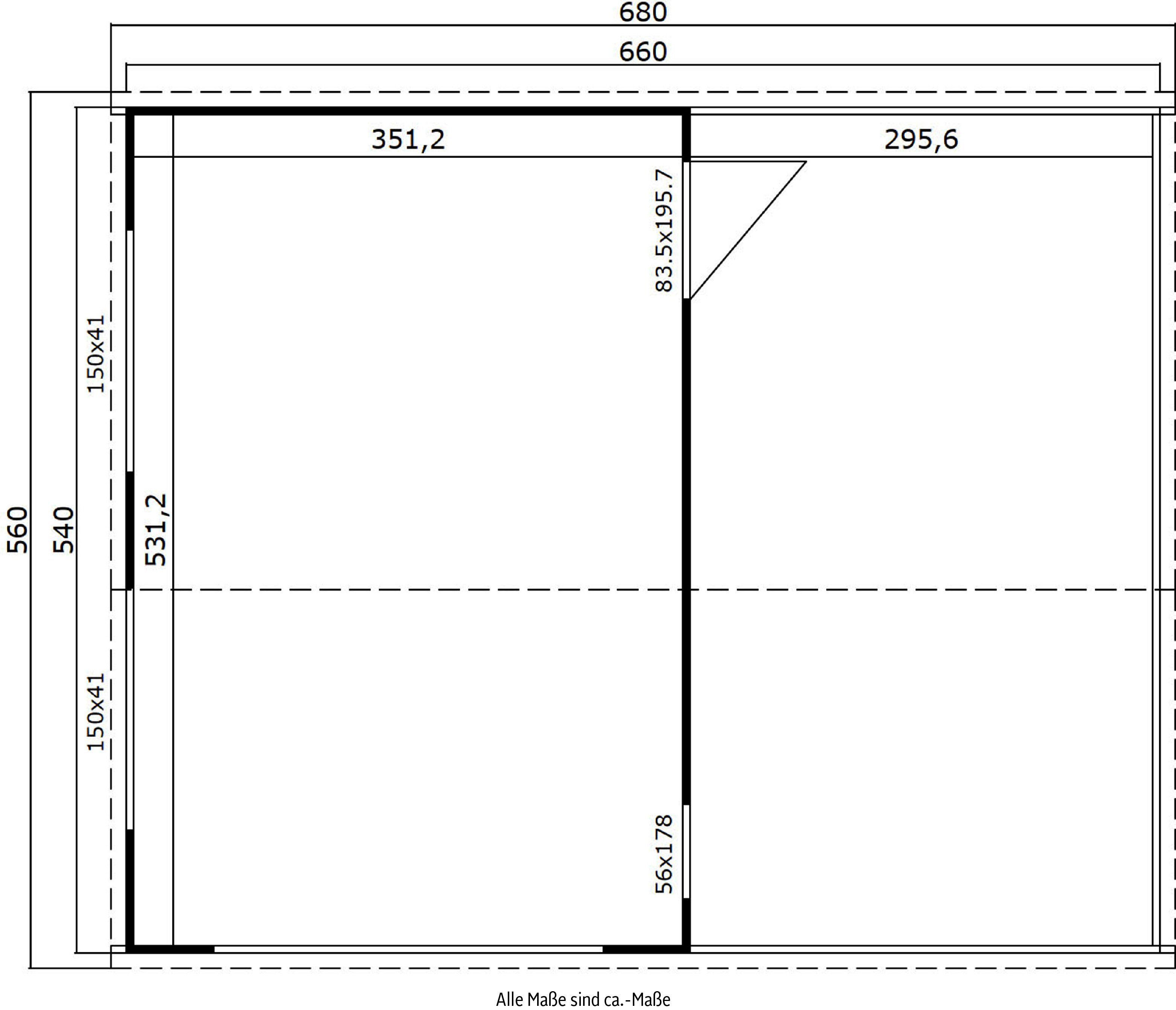 LASITA MAJA Garage Bahamas (mit Eingang) schwedenrot zusätzlichem