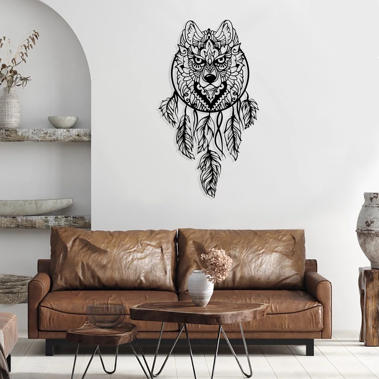 Jumpeak Wanddekoobjekt Löwe Element Metall Wanddekoration, Natur, Kunstwerk, Metall, Hergestellt aus Metall,Schwarz,Weiß,4 Größe