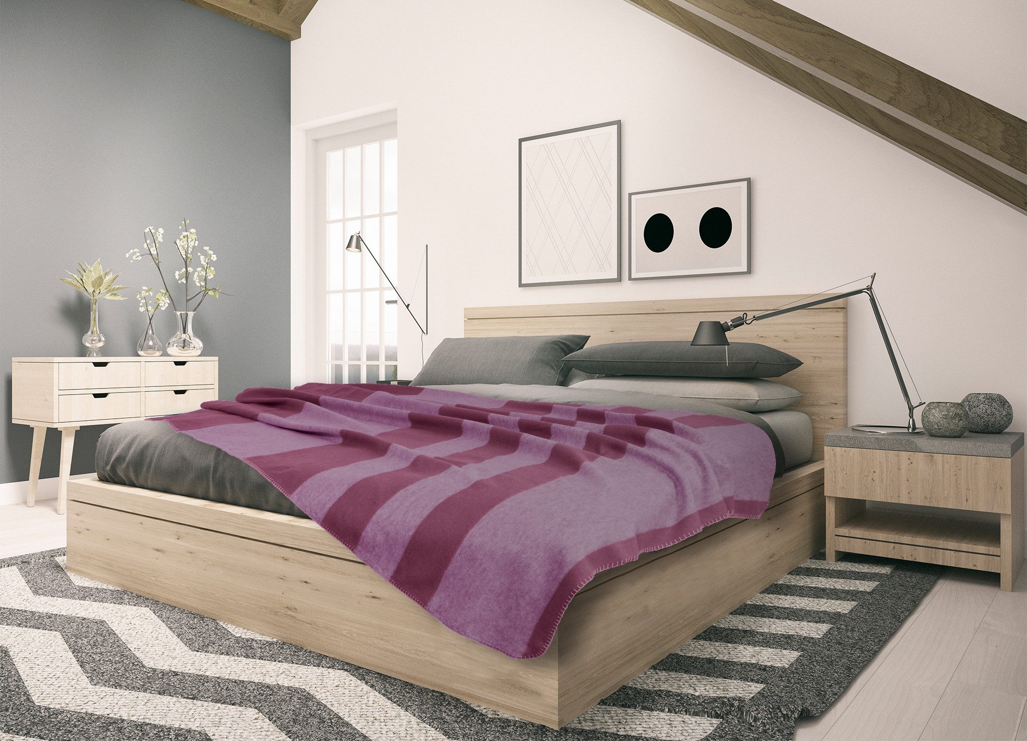 Wohndecke Kuscheldecke, kleine Sofadecke, sleepling, Ökotex Made in Green, hautsympathisch, temperaturausgleichend