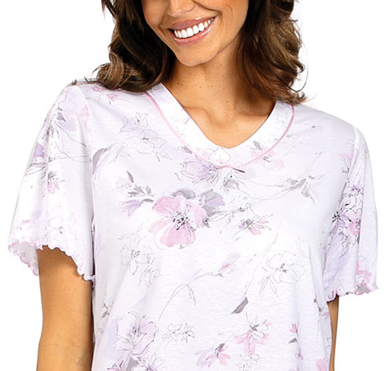 comtessa Schlafanzug Feeling Good (Set, 2 tlg., 2-teilig) Damen Pyjama 2-teilig 7/8 Hose Baumwolle große Größen