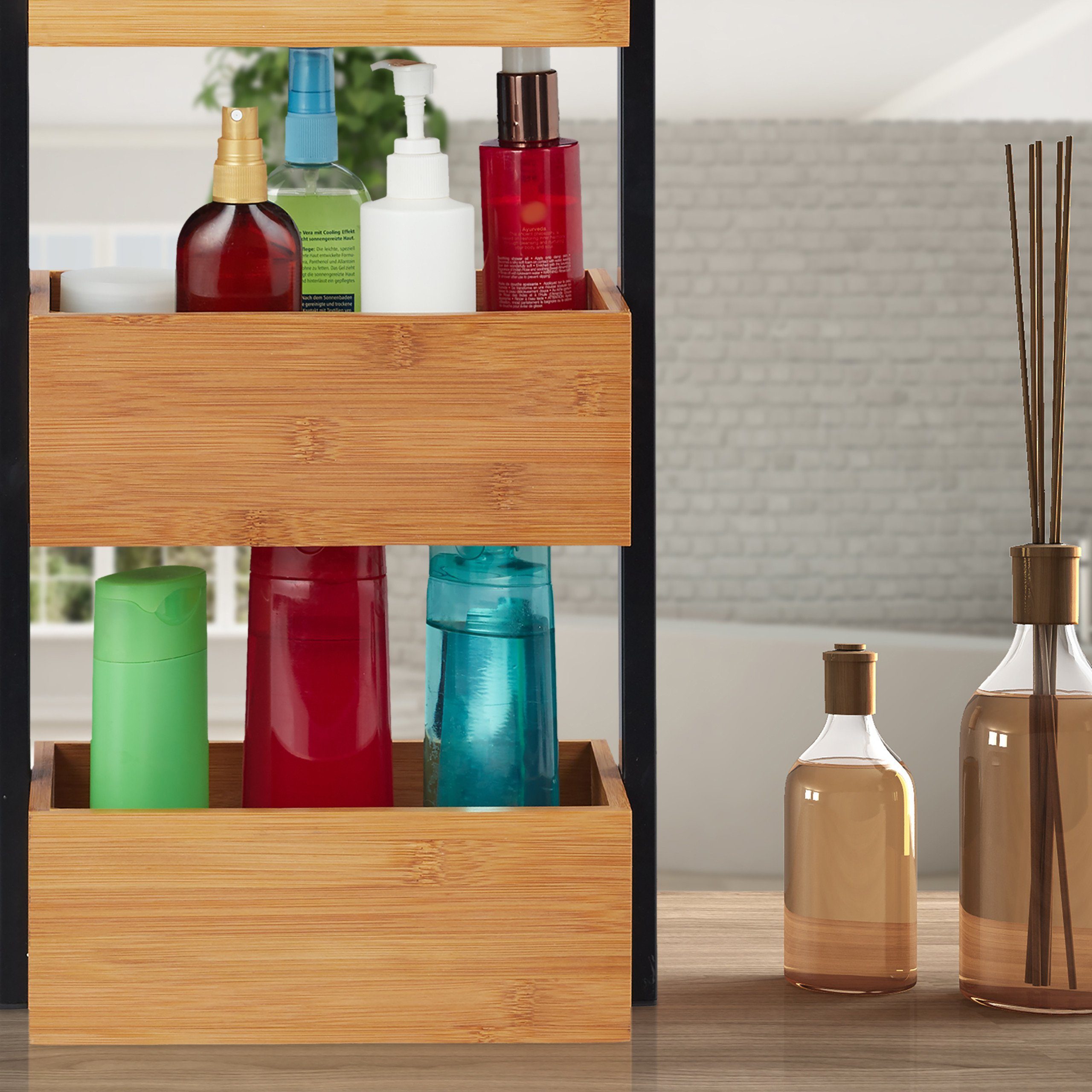 relaxdays Badregal Bambus 3 Fäch günstig online kaufen