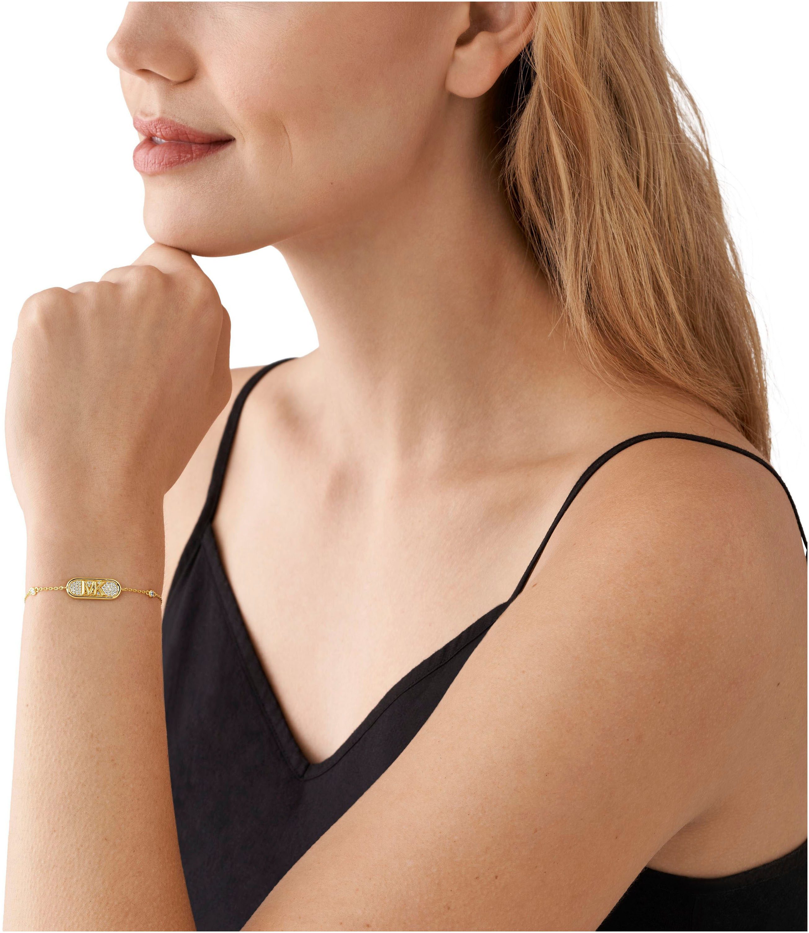 MICHAEL KORS Armband Schmuck Geschenk Silber 925 Armkette PAVÉ EMPIRE LINK, mit Zirkonia (synth)