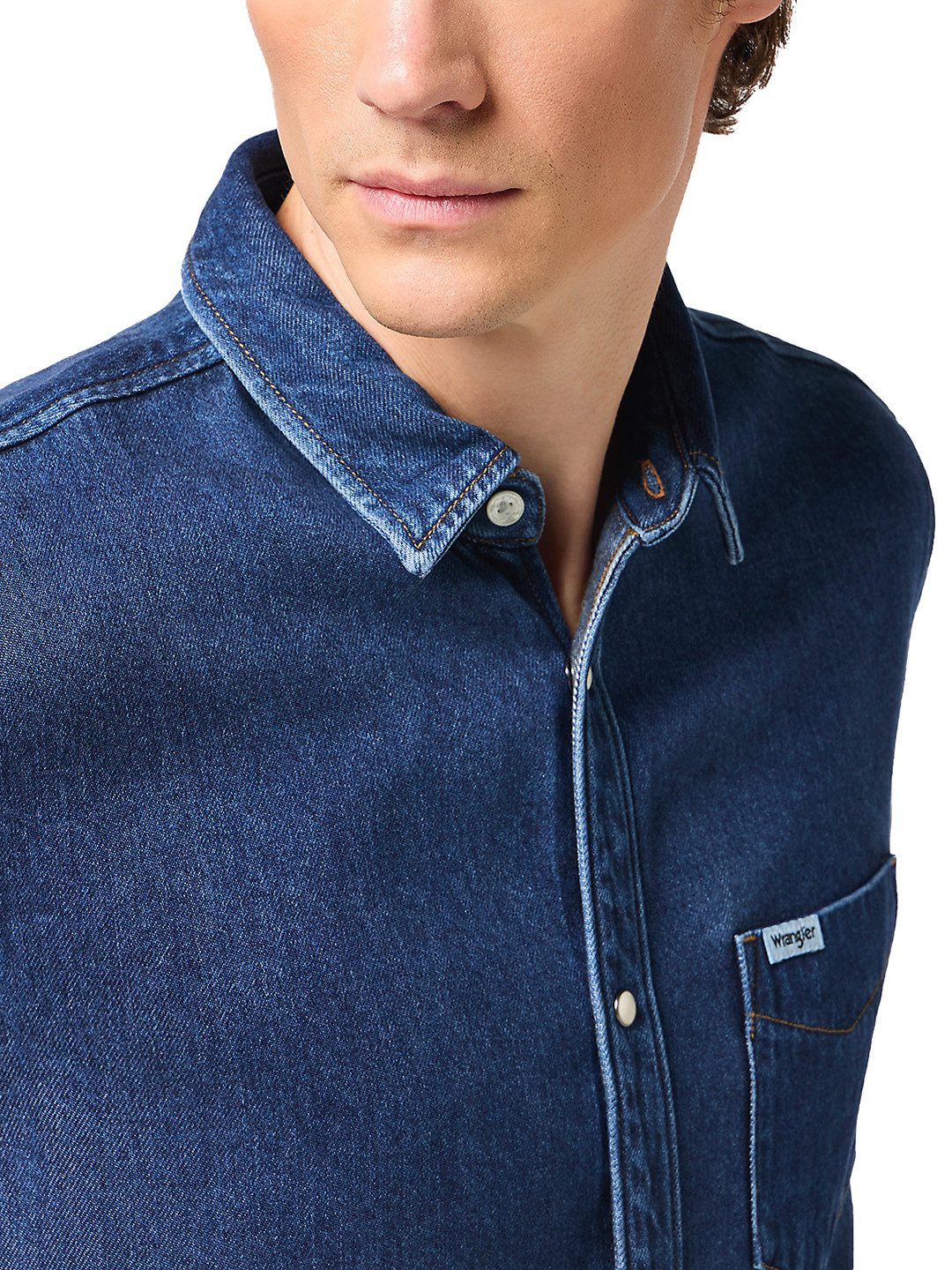Wrangler Jeanshemd Regular Fit Supersoft - 1 PKT SHIRT Dark Stone