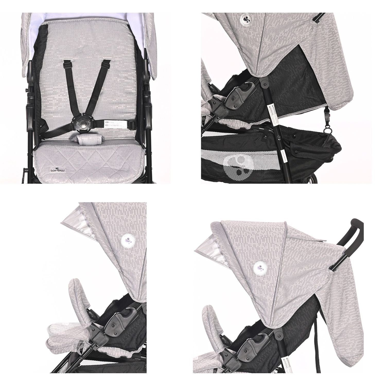 Buggy abnehmbar, hellgrau Sonnendach Kinder-Buggy Kinderwagen Frontbügel Lorelli Martina, Fußabdeckung,