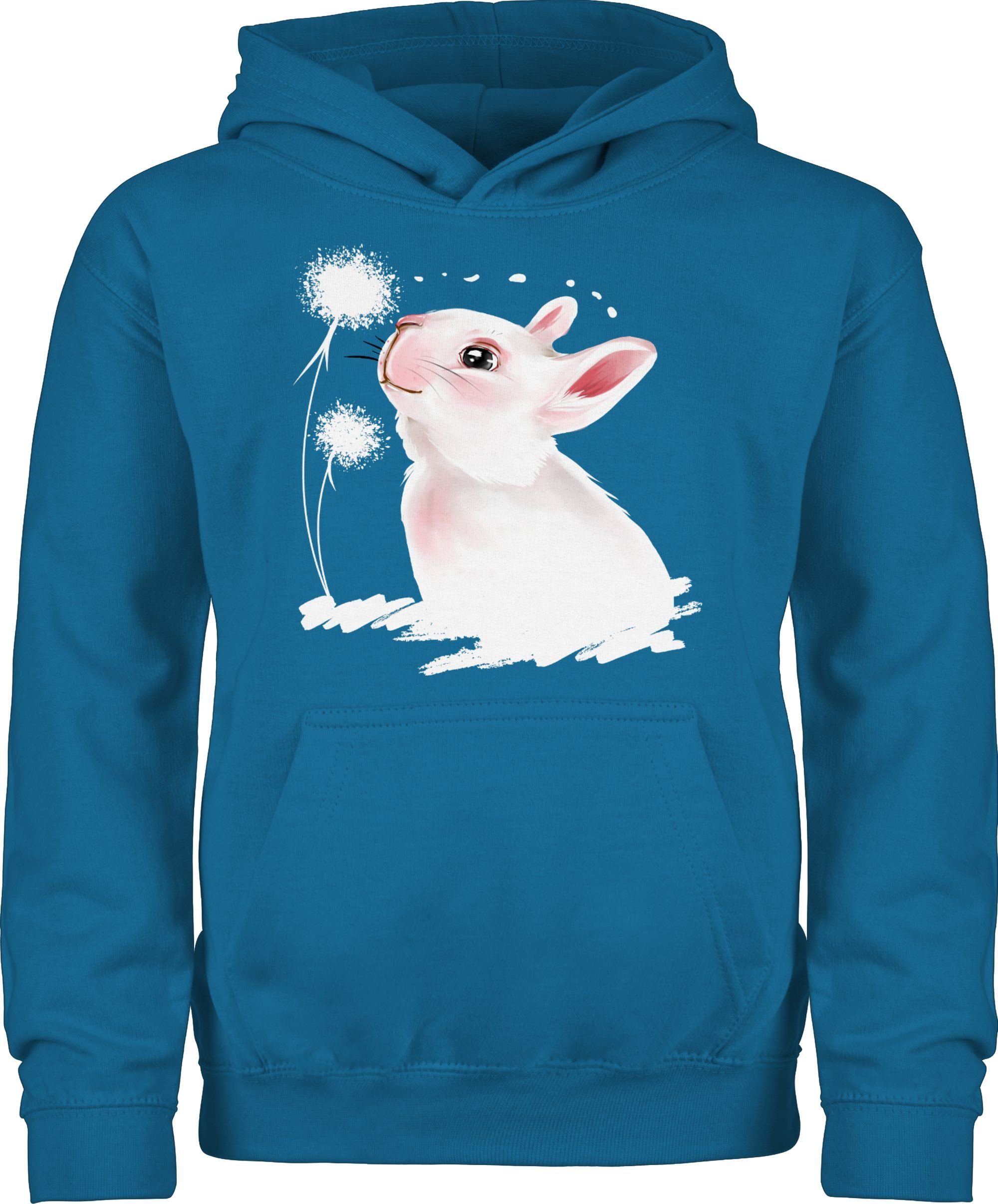 Shirtracer Hoodie Hase mit Pusteblume 3 Himmelblau Geschenk Ostern