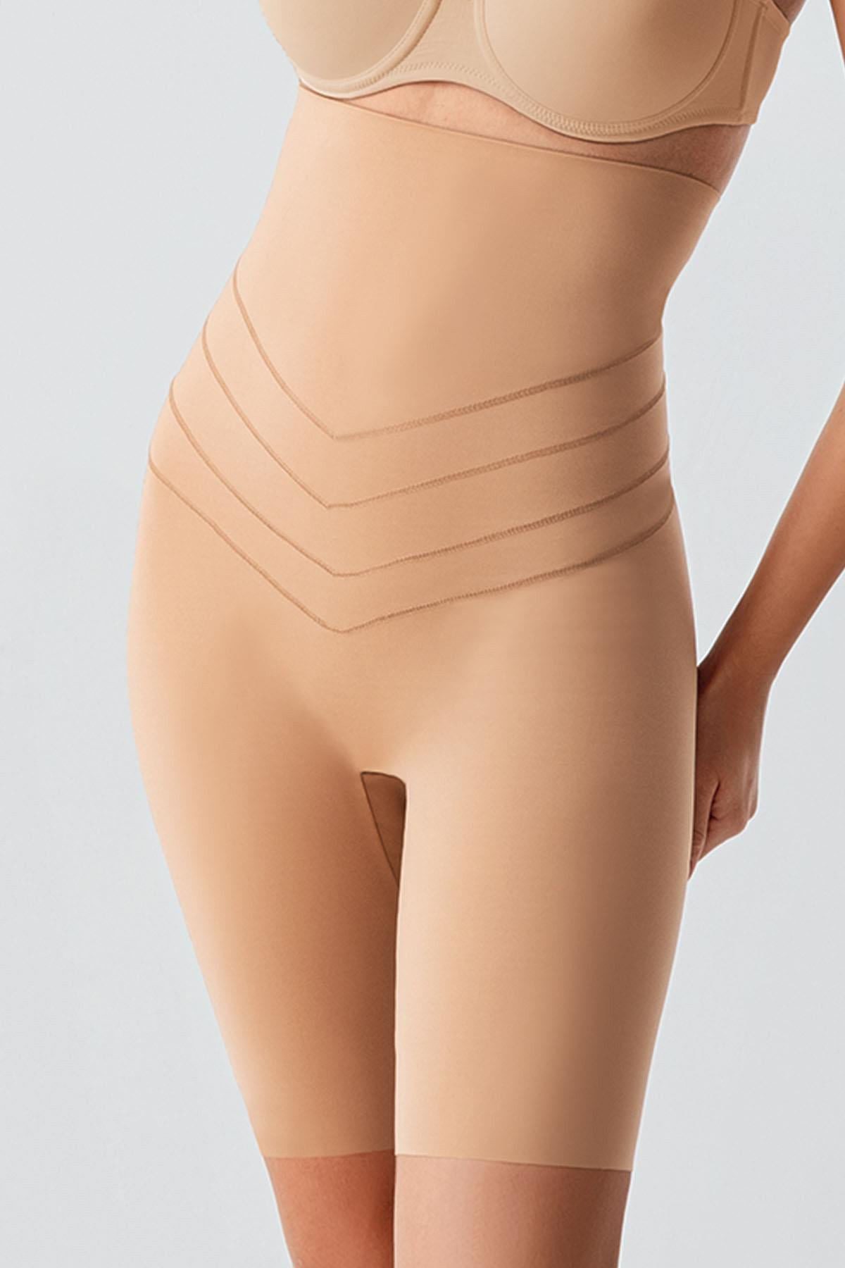 C&CITY Miederbody Hohe Taille Laser Cut Lange Boxer Shapewear – Bild 2 von 5