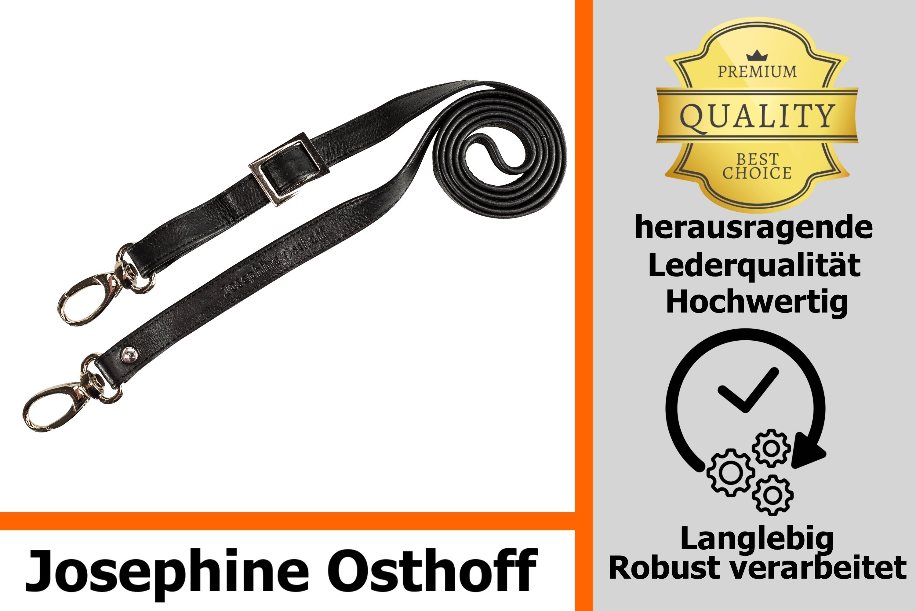 Josephine Osthoff Schulterriemen Schulterriemen 2 cm schwarz/silber