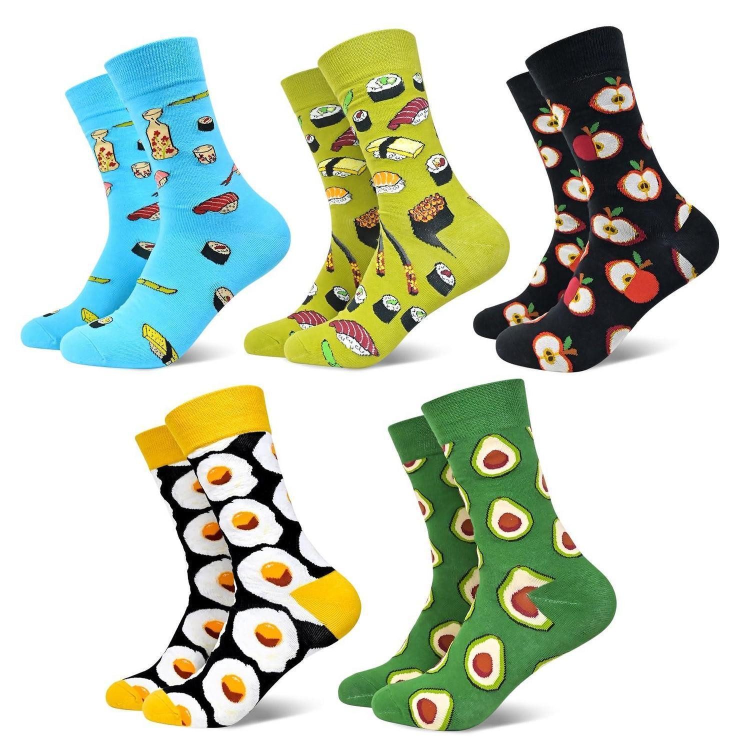 LuxusKollektion Sneakersocken Socken Herren 5 Paar Mehrfarbig 43-46 Baumwolle Motiv