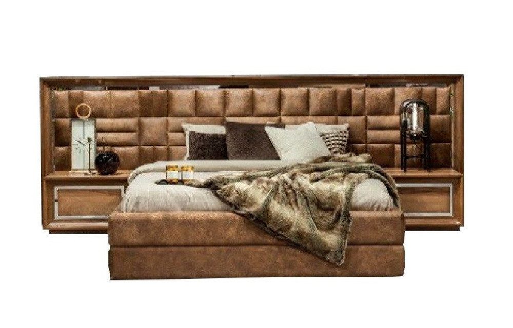 Xlmoebel Bett Luxuriöses gepolstertes Bett mit geräumigem Schrank für Hotelzimmer (Bett, Bett), Hergestellt in Europa