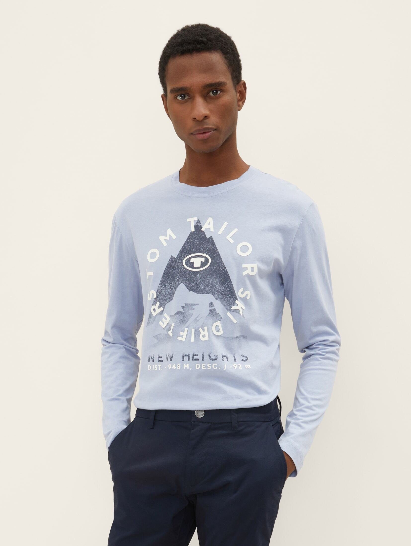 Fotoprint Blue Langarmshirt TAILOR T-Shirt Fern TOM mit Light