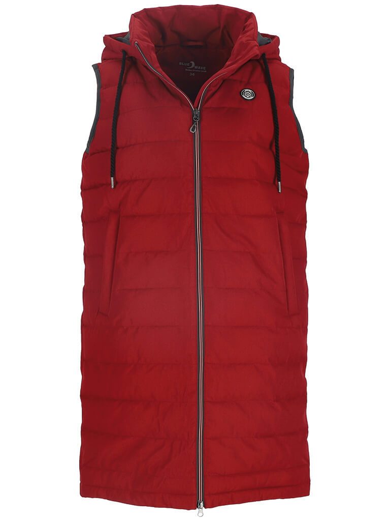 Blue Wave Longweste Damen Steppweste Nathalia lang mit abnehmbarer Kapuze i günstig online kaufen