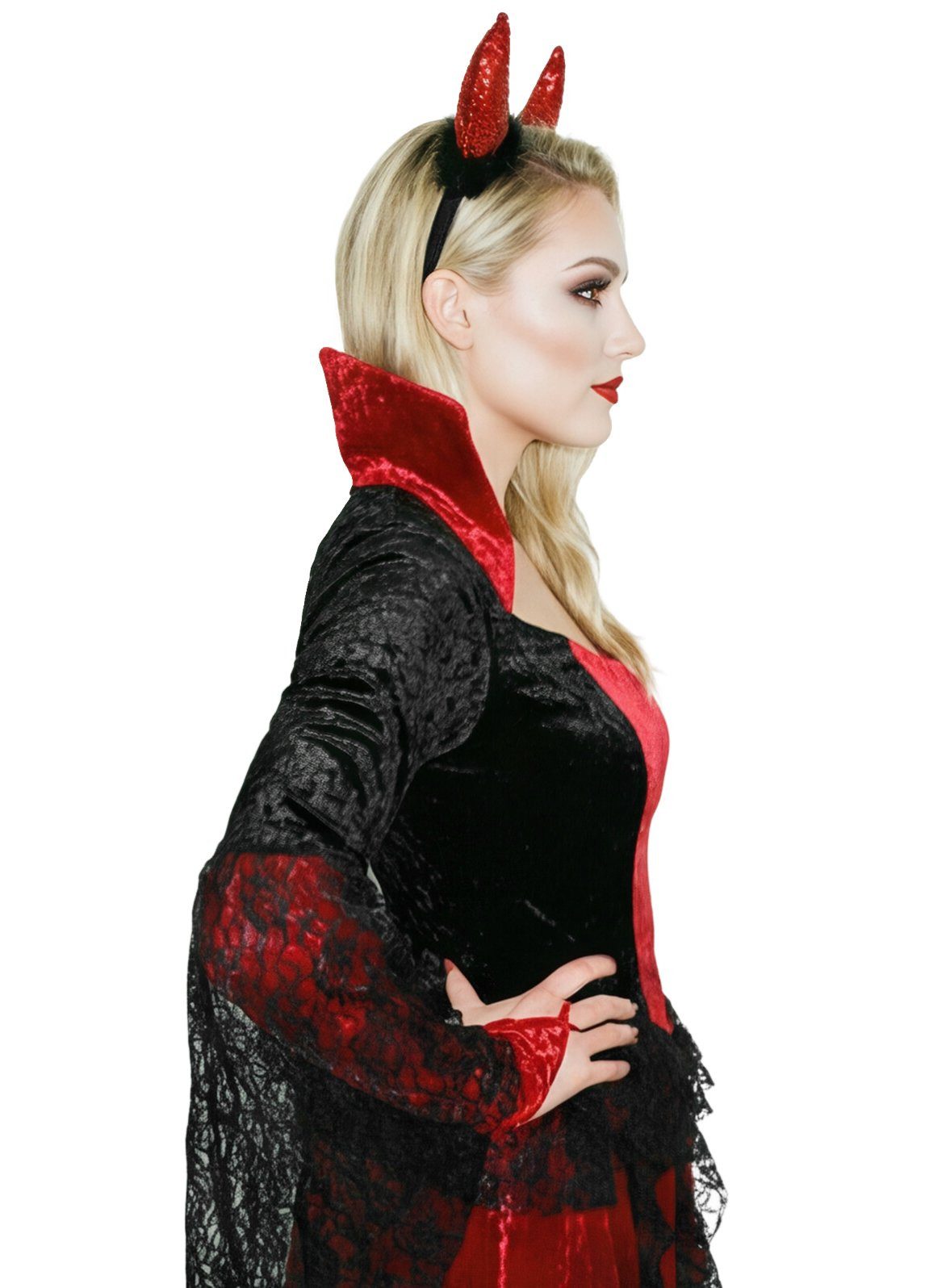 In Character Vampir-Kostüm Dämonenbraut - Teufel Halloween Kostüm Damen, Aufregendes Dämonen Frauenkostüm für Halloween und Karneval