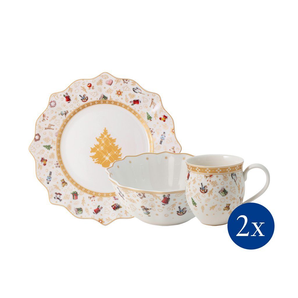 Villeroy & Boch Frühstücks-Geschirrset Toy's Delight Breakfast f. 2 Set (6-tlg), 2 Personen, Porzellan