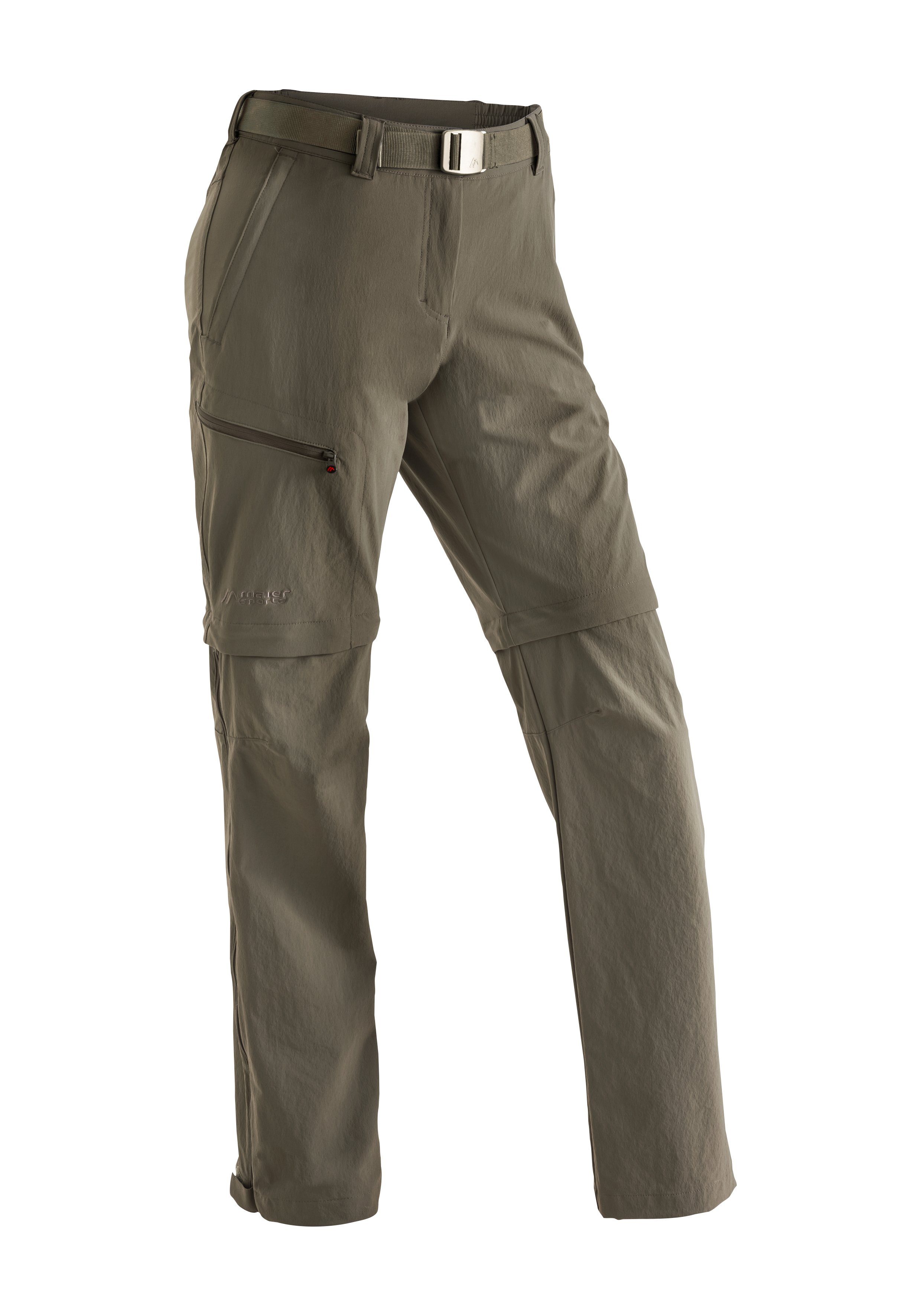 Maier Sports Funktionshose Nata Damen zipp-off Wanderhose, atmungsaktive Outdoor-Hose dunkelbeige | 