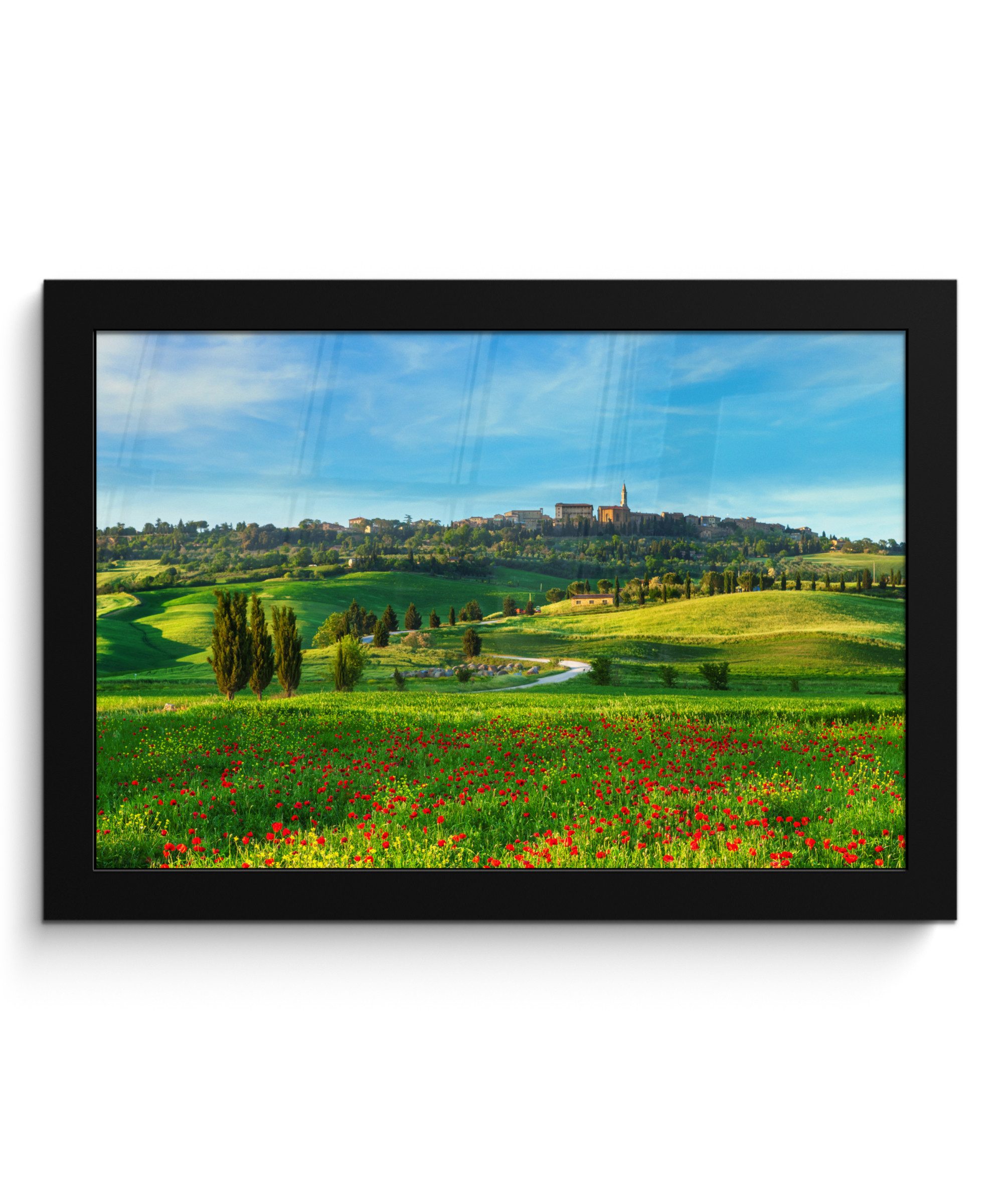 Poster Toskana - Landschaft - Blumen