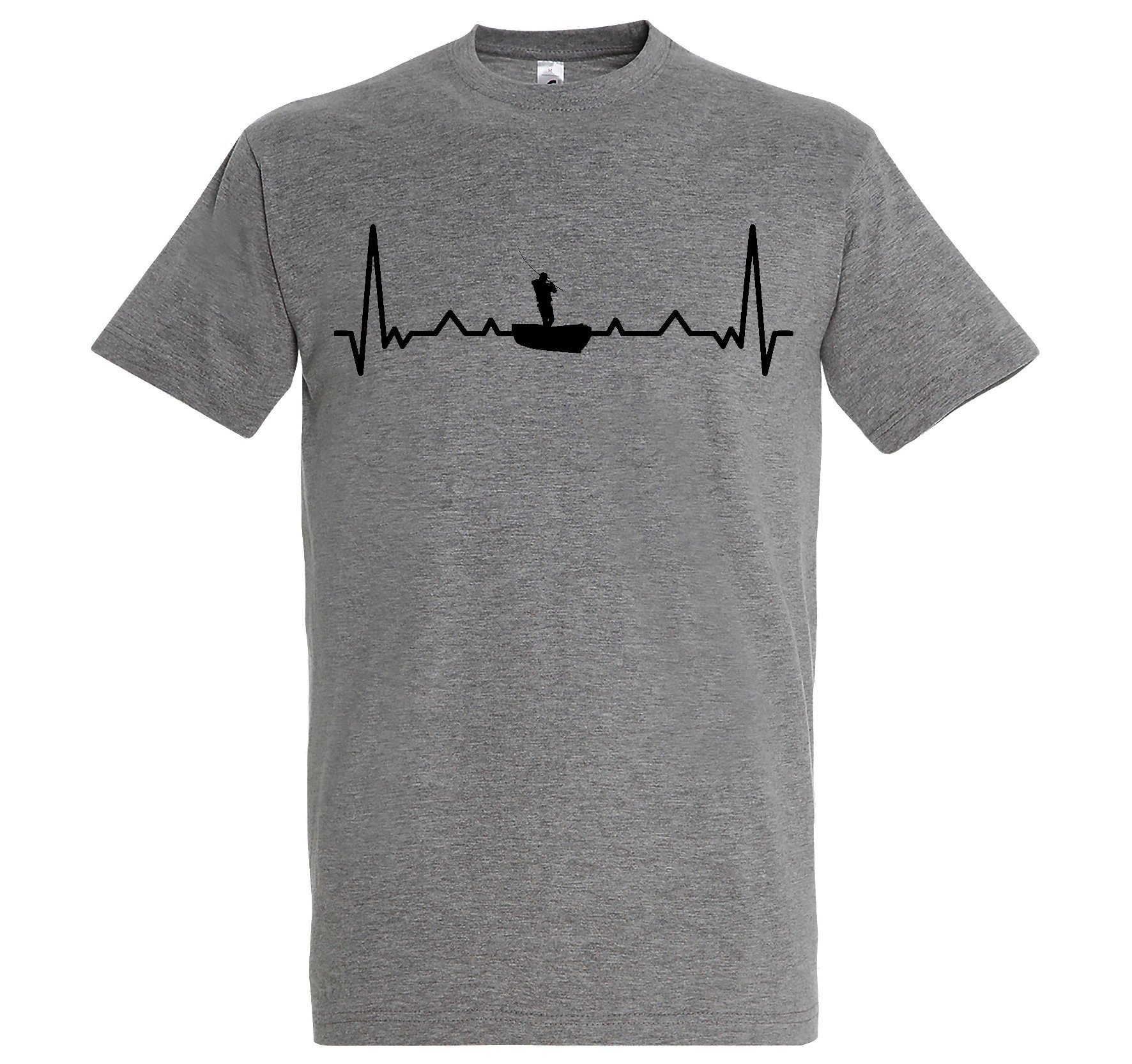 Youth Designz T-Shirt Heartbeat Angeln Herren Shirt mit lustigem Angler Frontprint