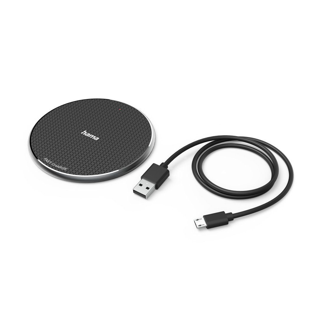 Hama Kabelloses Smartphone Ladepad schwarz, Wireless Charger 10W, edel Induktions-Ladegerät (2-tlg)