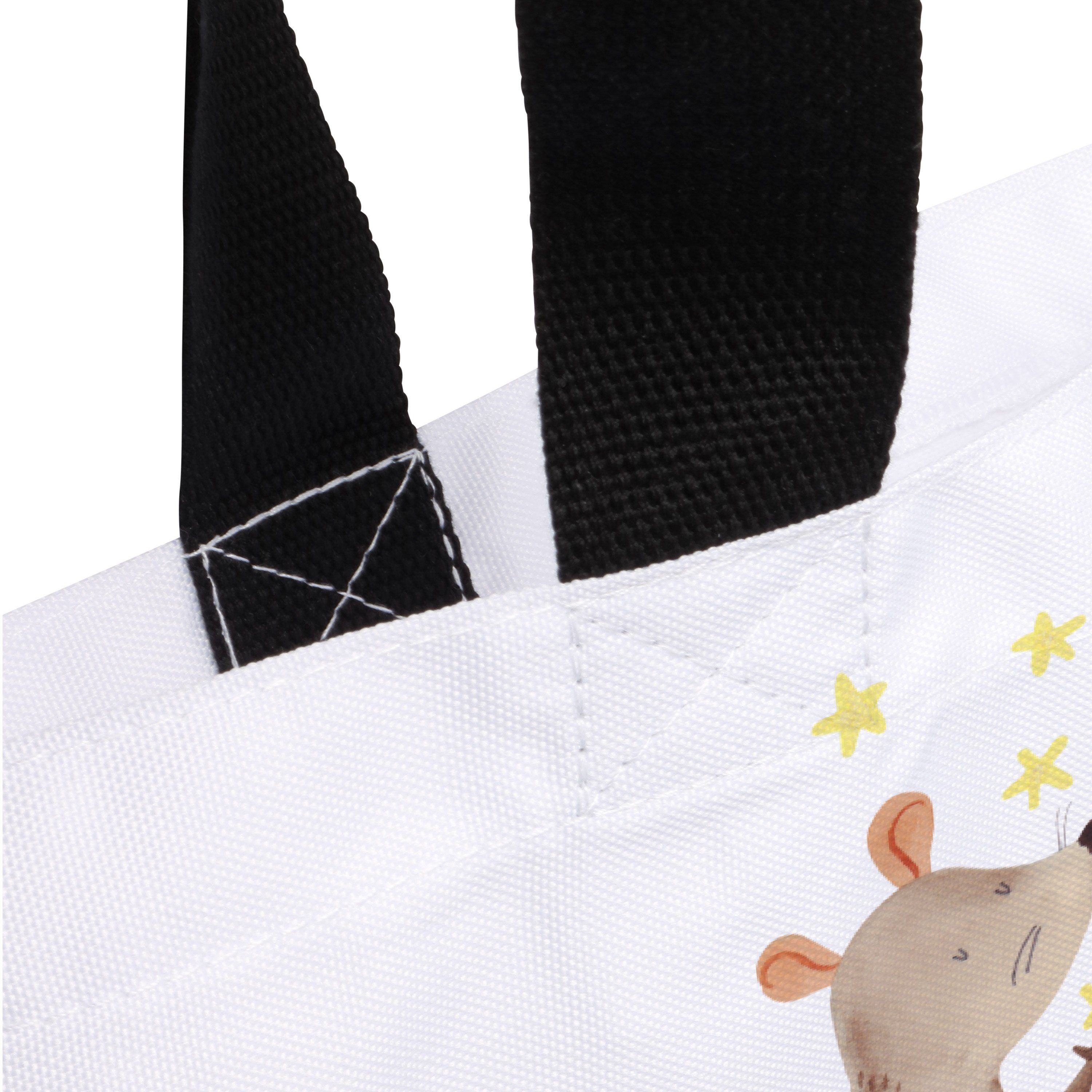 Mr. & Mrs. Panda Shopper Sterne Hoffnung, - Maus Tiere, Alltagstasche Geschenk, Weiß (1-tlg) Geburt, 