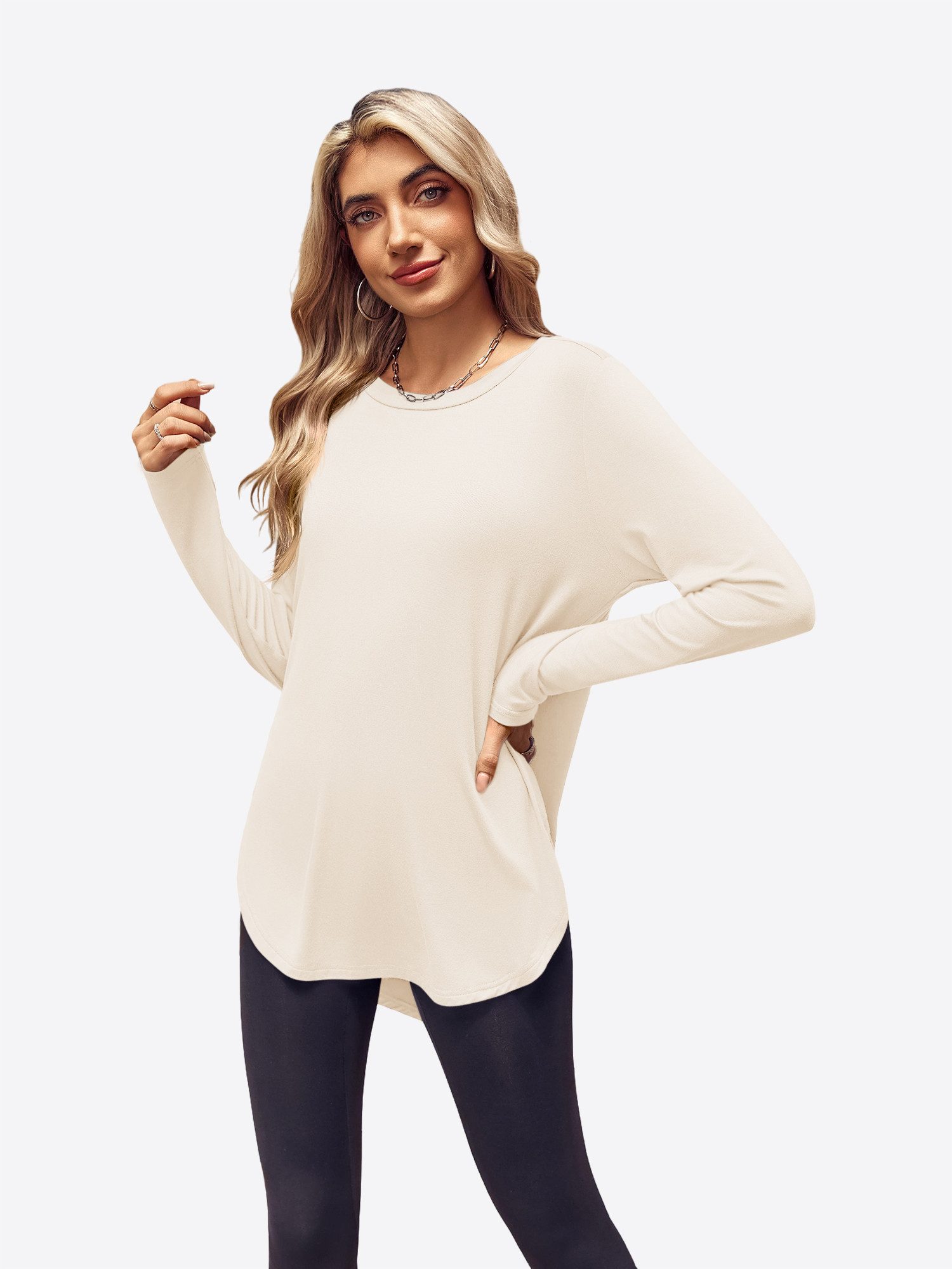 Imily Bela Longshirt Damen Langärmlige Tunika-Tops (Packung, 1-tlg., 1per-P günstig online kaufen