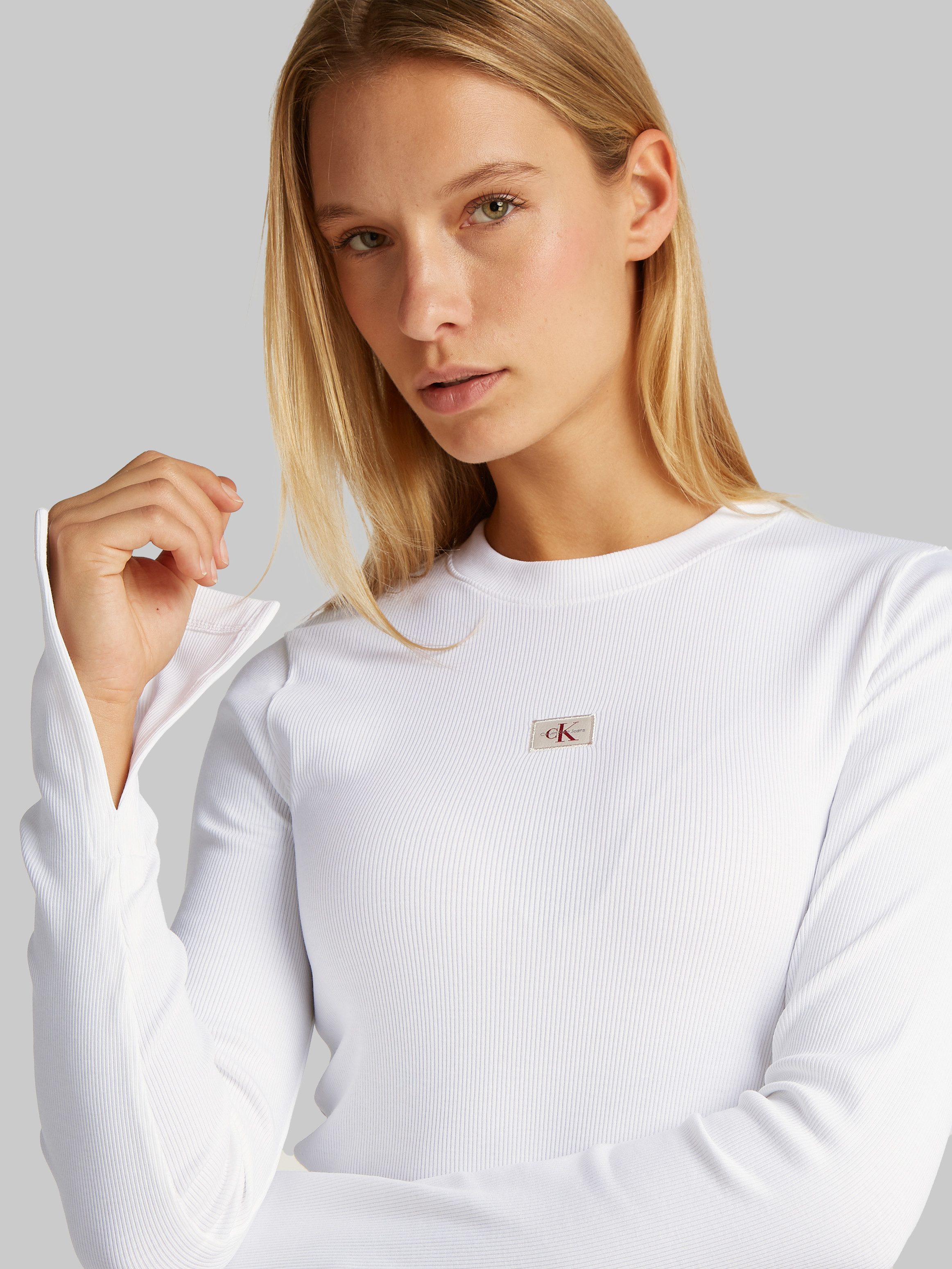 Calvin Klein Jeans Longtop WOVEN LABEL günstig online kaufen