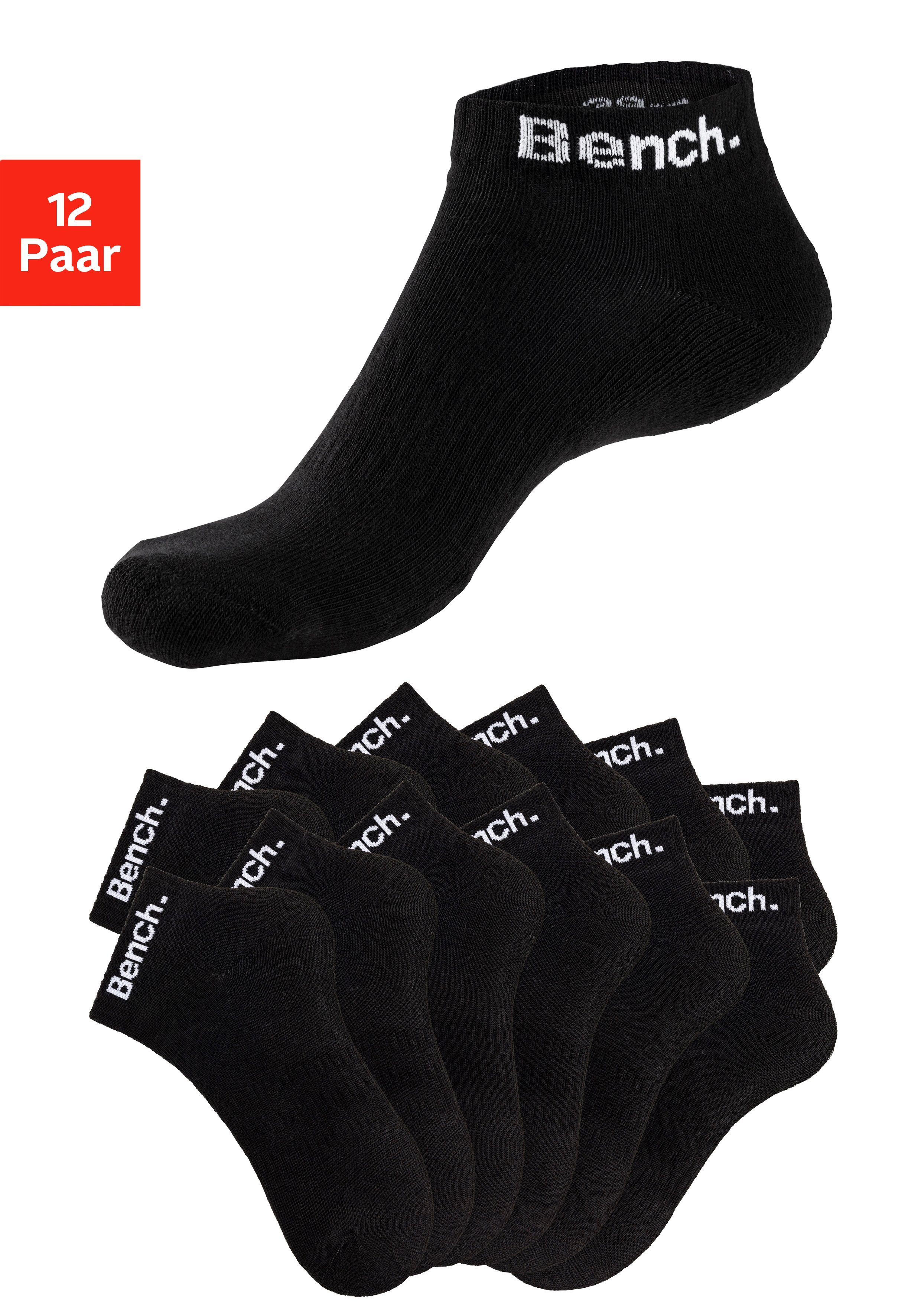 Bench. Sportsocken (Set, 12-Paar) Tennis Kurzsocken mit Halbfußfrottee 12x schwarz