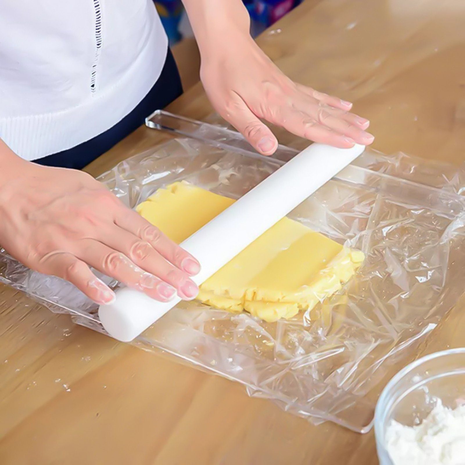 Glättungsartefakt), Stück Rutaqian Sahne Backen Werkzeug Nudelholz (Acryl von 2 Nudelholz Kuchen Rollenoberfläche zum Hitzebeständig, Balance-Lineal, Glätten Lebensmittelecht Wiederverwendbar