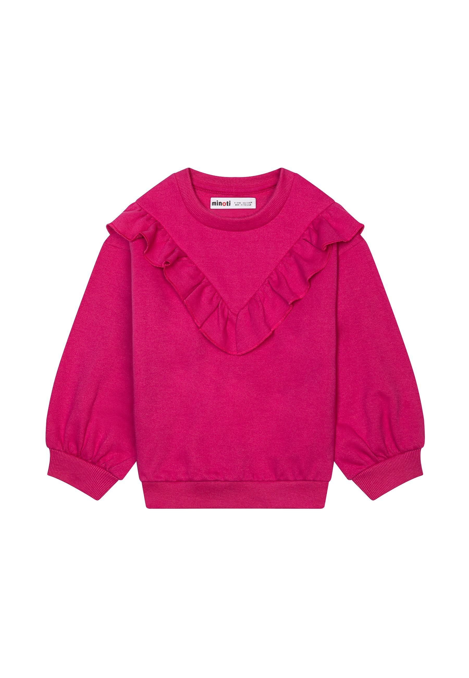 Rosa Rüschen MINOTI Sweatshirt mit Sweatshirt (1y-8y)