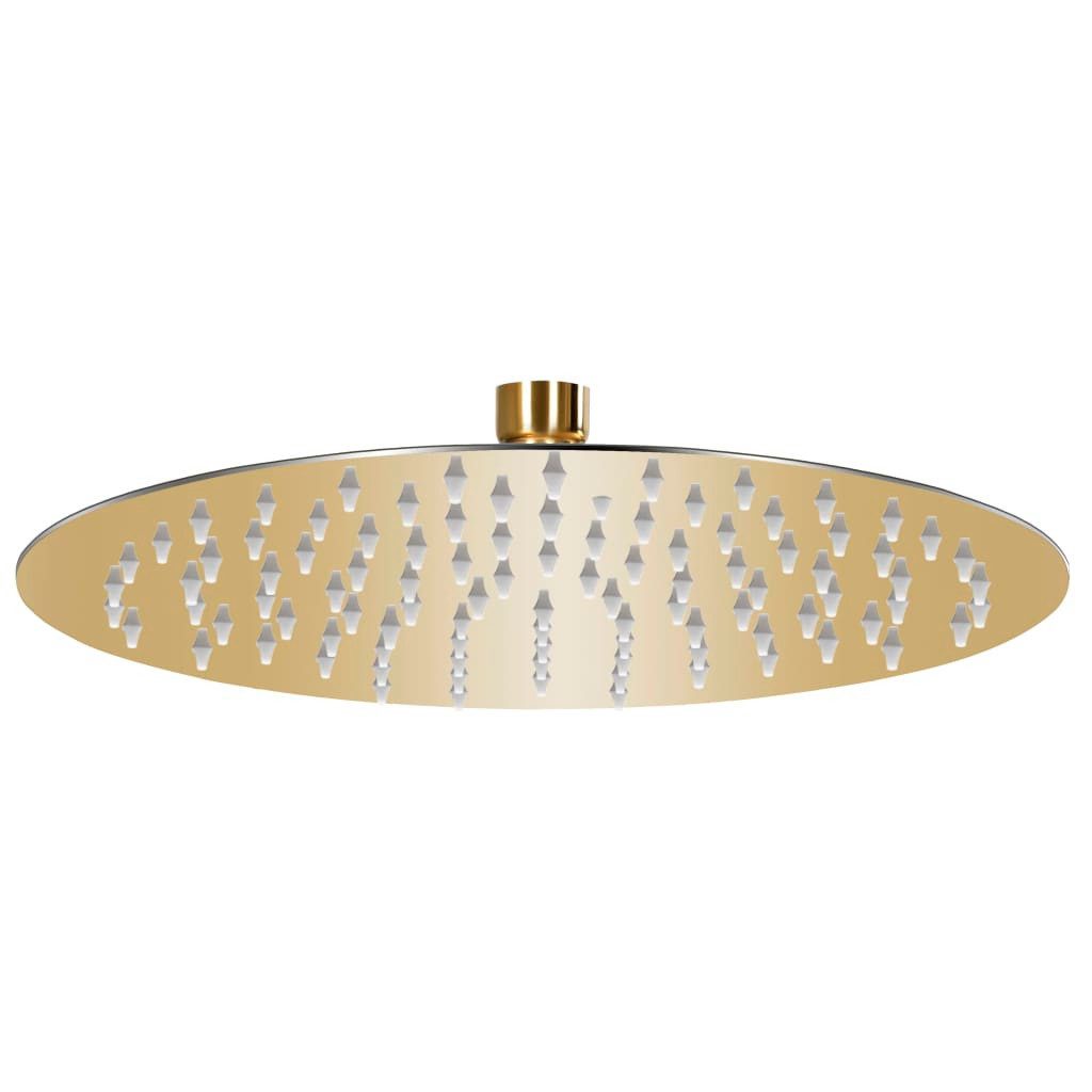 vidaXL Duschbrause Regenbrause Edelstahl 25 cm Rund Golden Duschkopf Regendusche