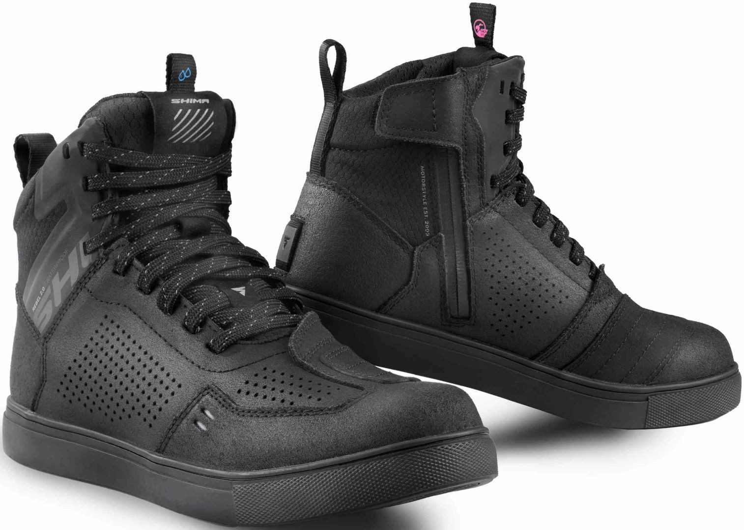 SHIMA Rebel 2.0 perforierte wasserdichte Damen-Motorradschuhe Motorradstiefel perforiert,wasserdicht