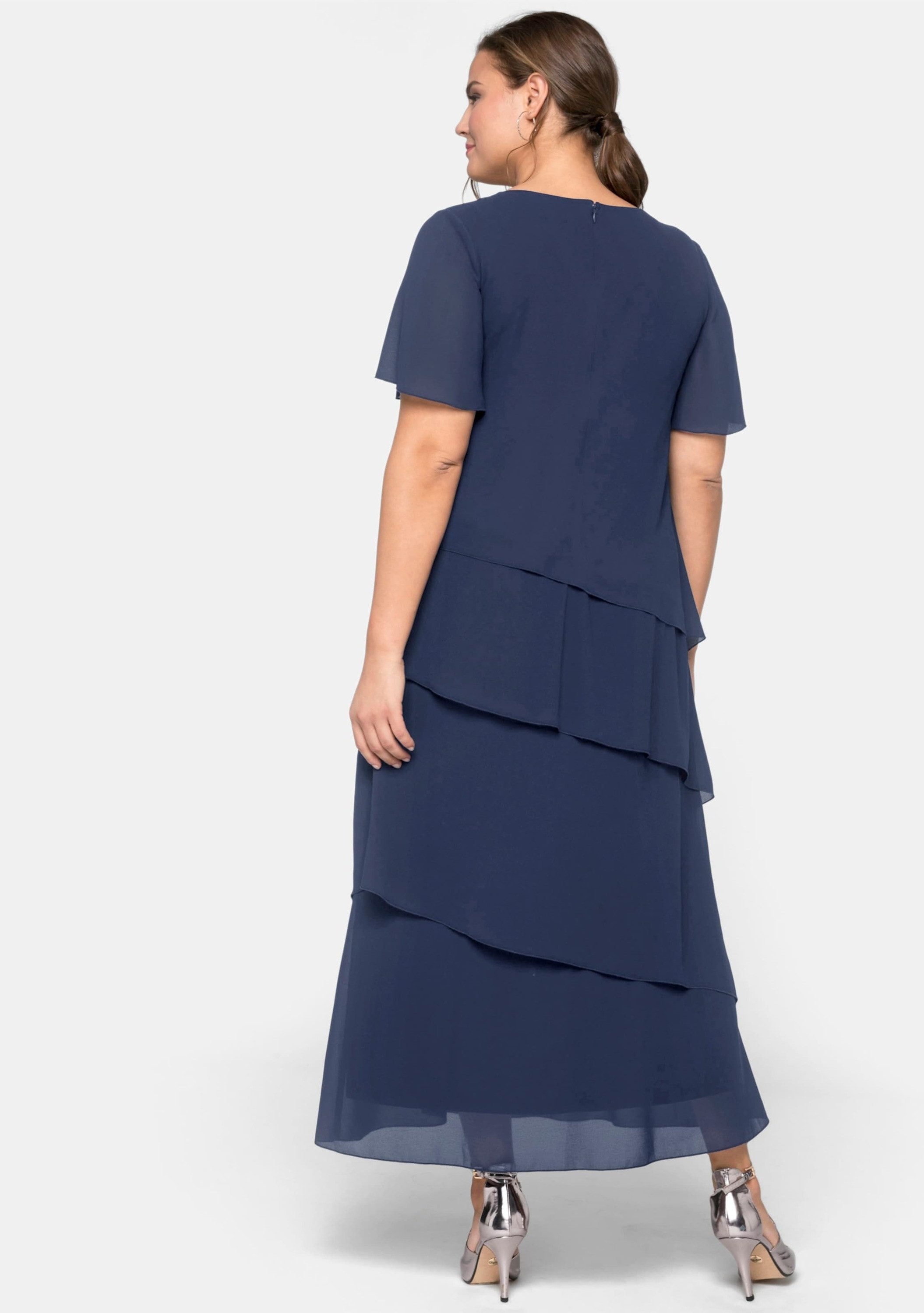 Sheego Etuikleid Abendkleid Kurzarm in Maxi-Länge günstig online kaufen