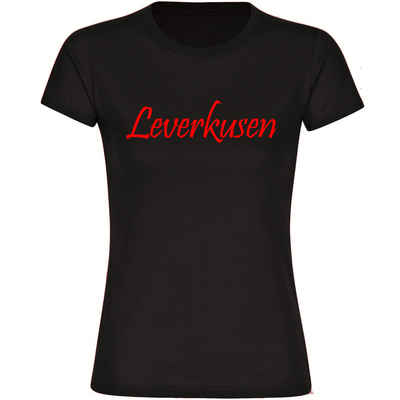 multifanshop T-Shirt Damen Leverkusen - Schriftzug - Frauen