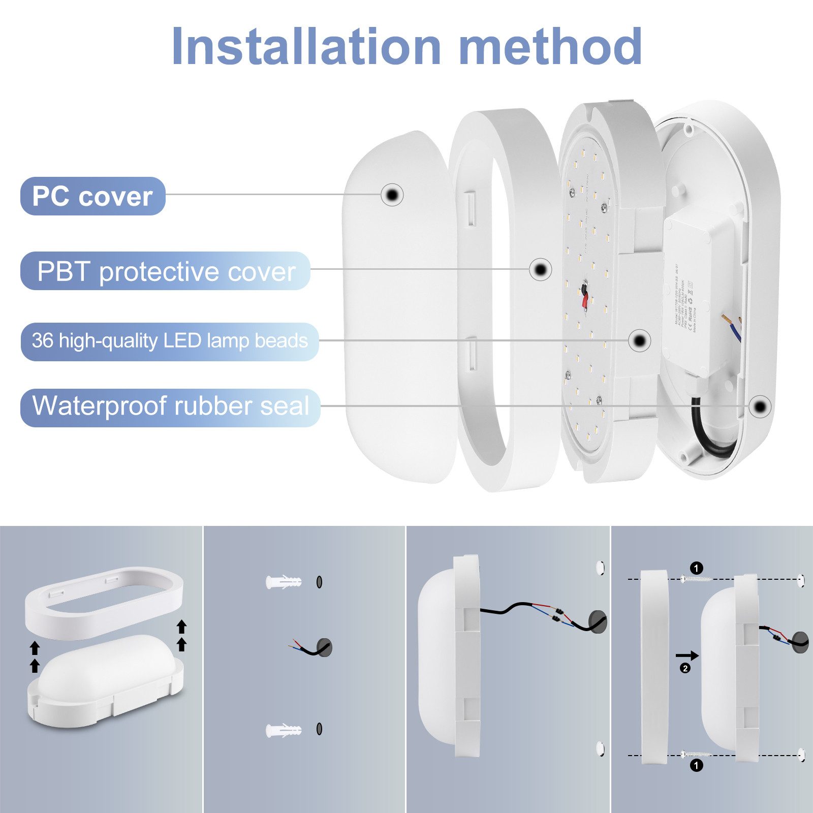 Oraymin Wandleuchte LED Kellerlampe 18W 1710LM günstig online kaufen