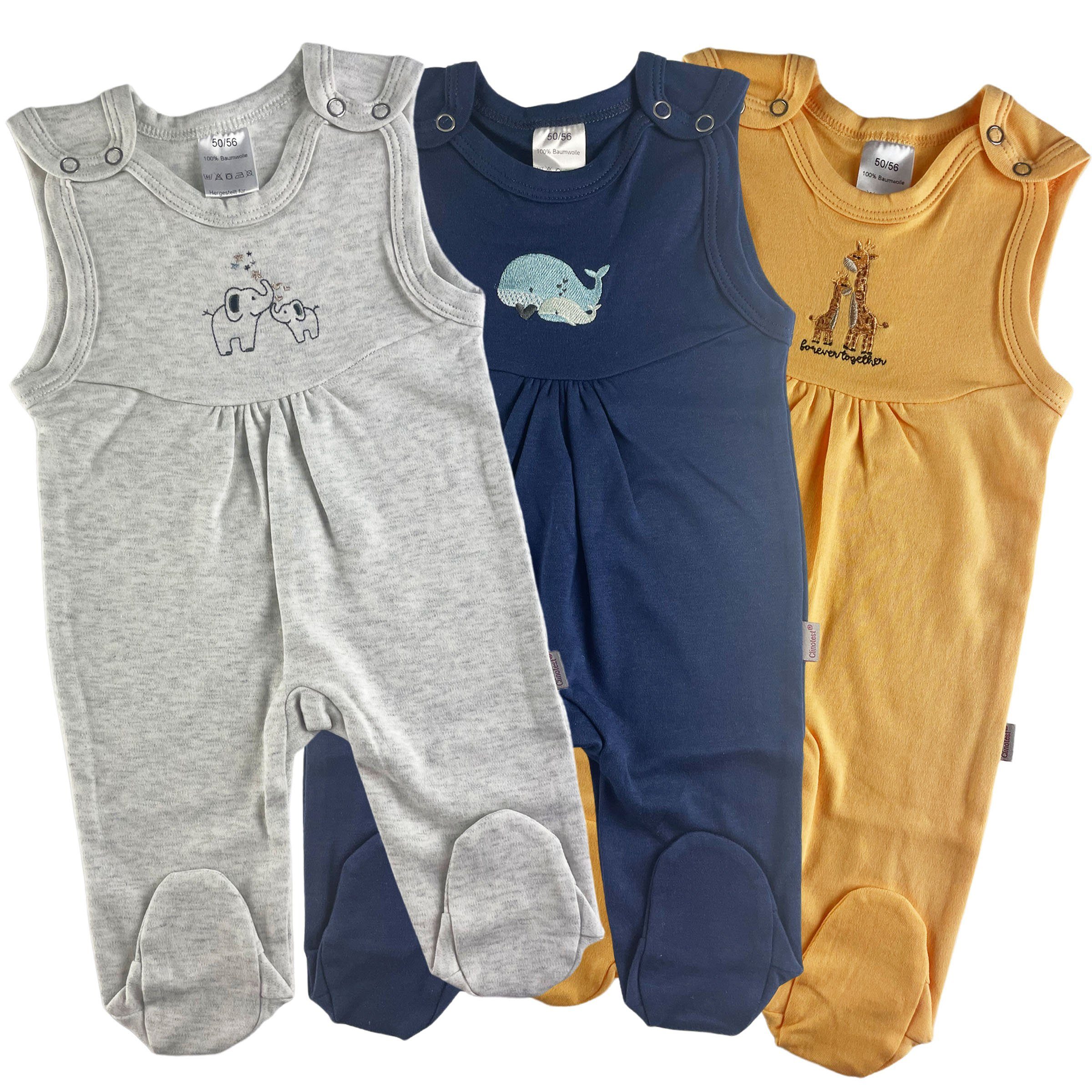 Strampler 2er-Set Unisex Strampler mit süßer Stickerei auf der Brust