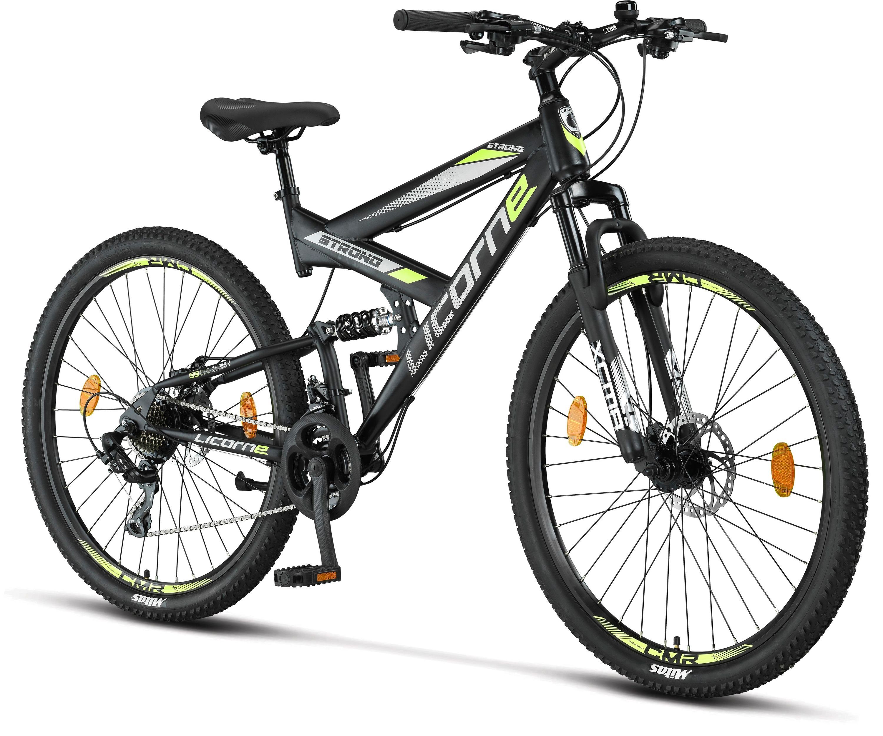 Mountainbike Premium 29 Bike Licorne Bike Schwarz/Lime Mountainbike Licorne und Zoll 26, in 27,5 2D Strong