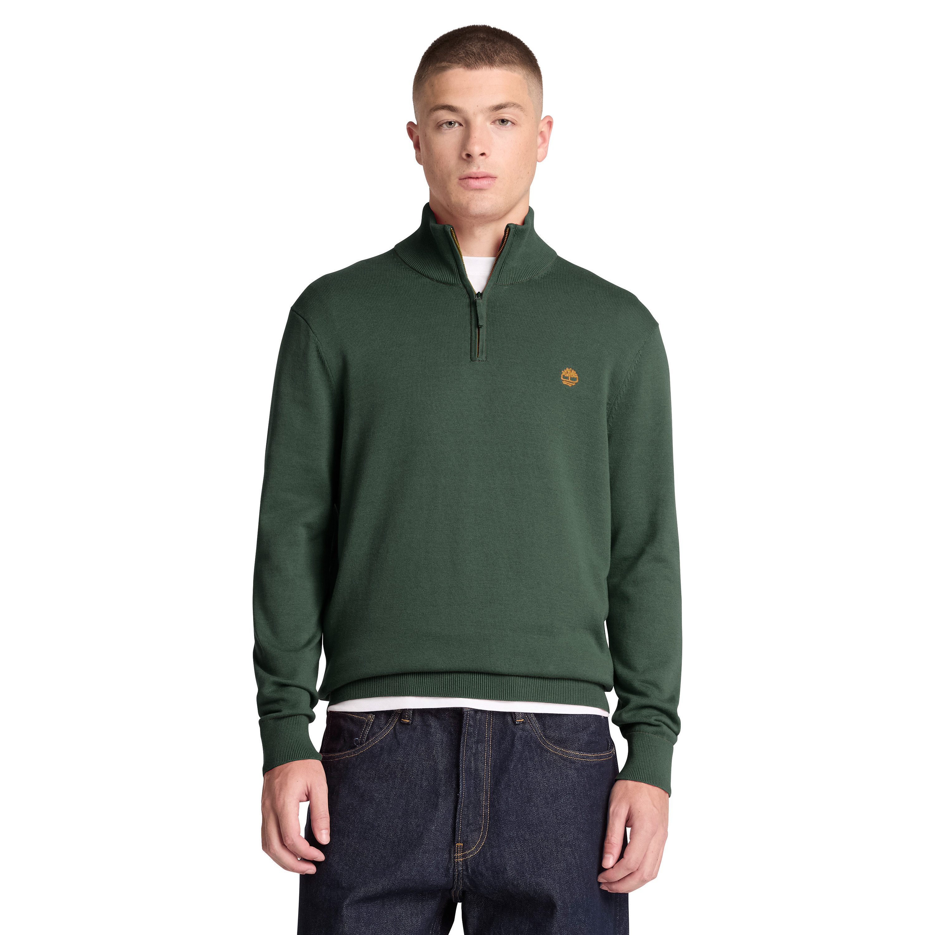 Timberland Sweatshirt WILLIAMS RIVER - Cotton 1/4 Zip Swe mit 1/4-Zip-Verschluss, aus Baumwolle, auch in großen Größen